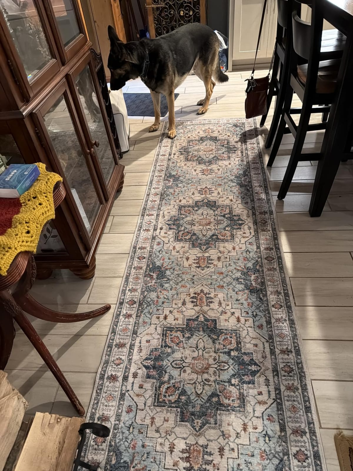 Madane Hallway Runner Rug 2x8 Washable Kitchen Rugs Non-Slip, Turmeric/Grey | Vintage Machine Washable Low-Pile Floor Carpet 8ft, Soft Ultra-Thin Throw Entry Foyer Mat for Entrance Laundry Living Room customer photo 1