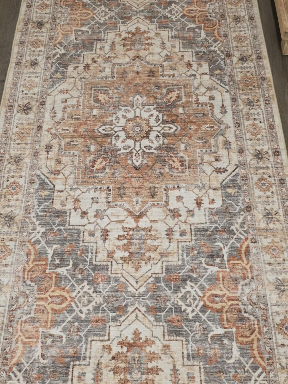 Madane Hallway Runner Rug 2x8 Washable Kitchen Rugs Non-Slip, Turmeric/Grey | Vintage Machine Washable Low-Pile Floor Carpet 8ft, Soft Ultra-Thin Throw Entry Foyer Mat for Entrance Laundry Living Room customer photo 2