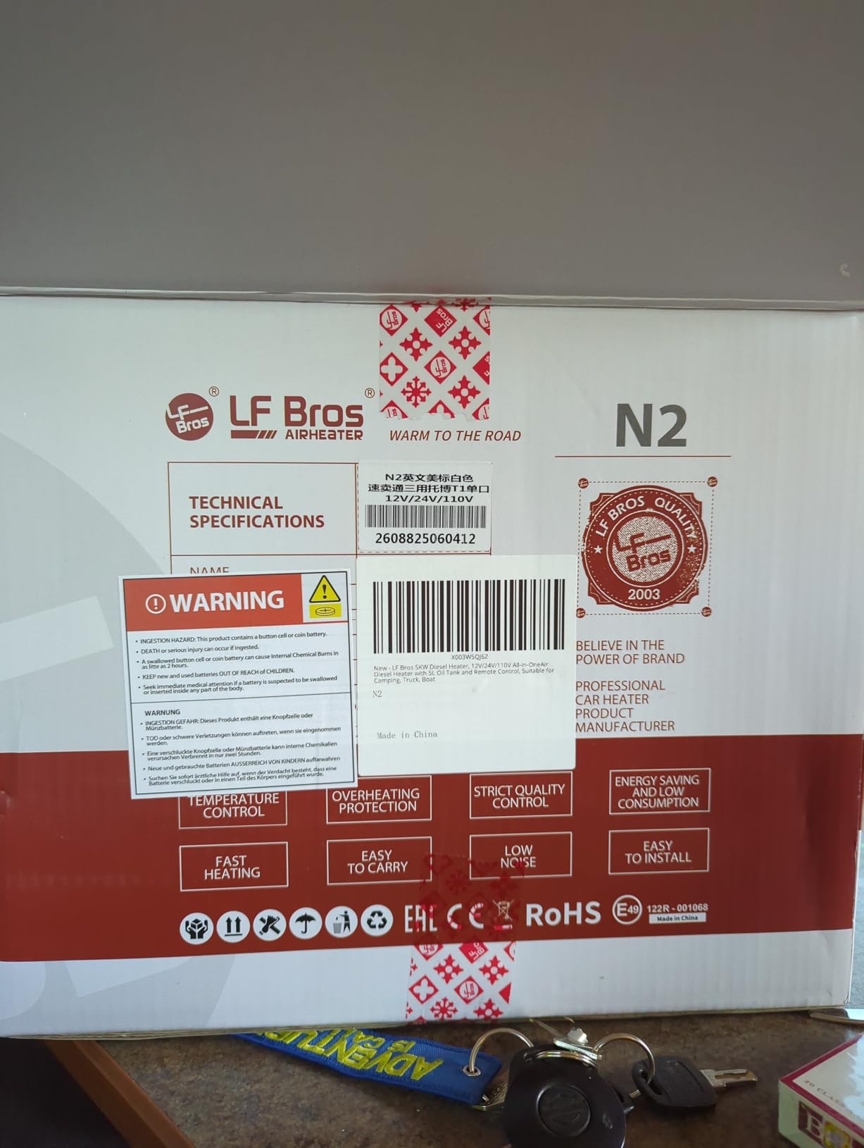 LF Bros 5KW Diesel Heater, 12V/24V/110V Diesel Parking Air Heater customer photo 1