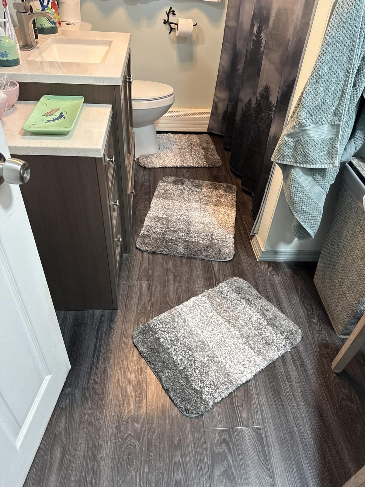 OLANLY Microfiber Bathroom Rugs Sets 3 Piece, 30