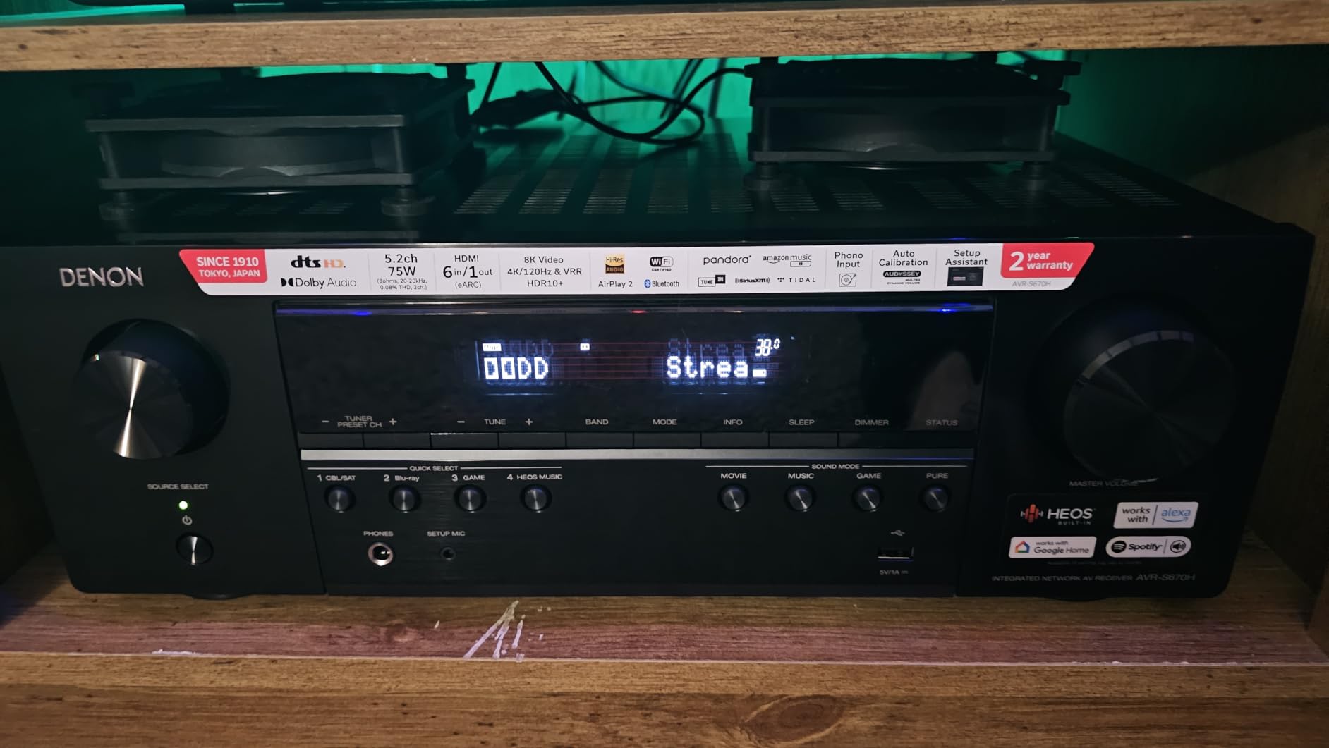Denon AVR-S670H 5.2 Ch Home Theater Receiver, 8K UHD HDMI Receiver 75W x 5 customer photo 1