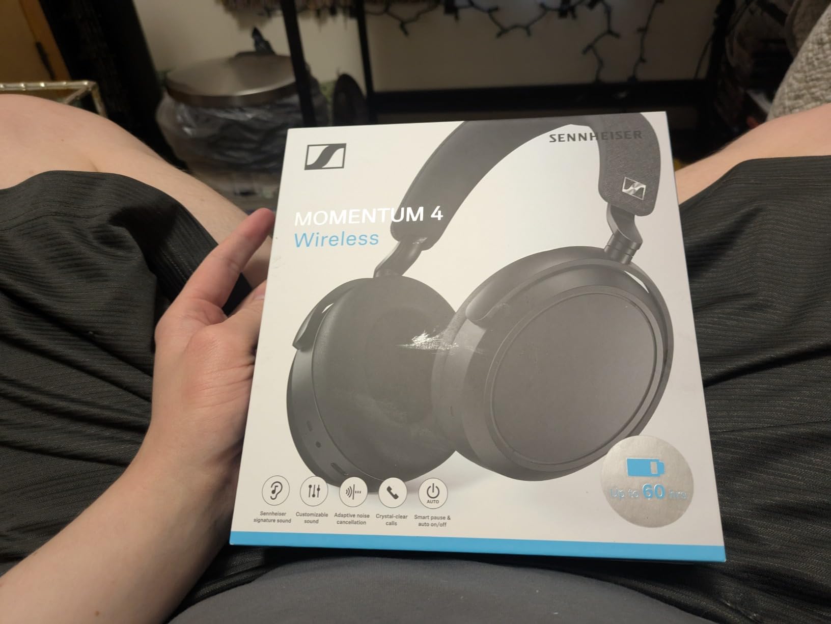 Sennheiser Consumer Audio Momentum 4 Wireless Headphones - Bluetooth Headset for Crystal-Clear Calls with Adaptive Noise Cancellation, 60h Battery Life, Lightweight Folding Design - Black/Copper customer photo 2