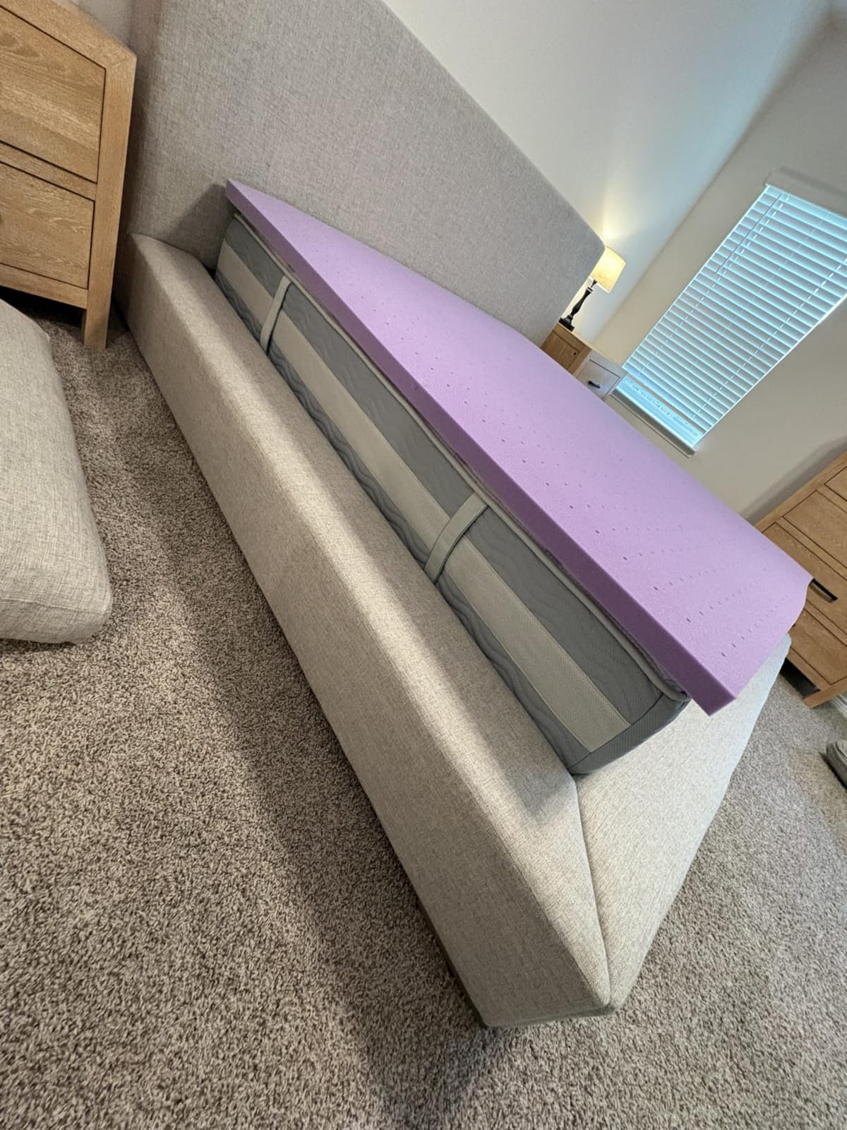 BDEUS Dual Layer 5 Inch Memory Foam Mattress Topper Queen Size, 2 Inch Gel Memory Foam Plus 3 Inch 1450 GSM Down Alternative Quilted Pillow Top Mattress Pad Cover, Dark Gray customer photo 2