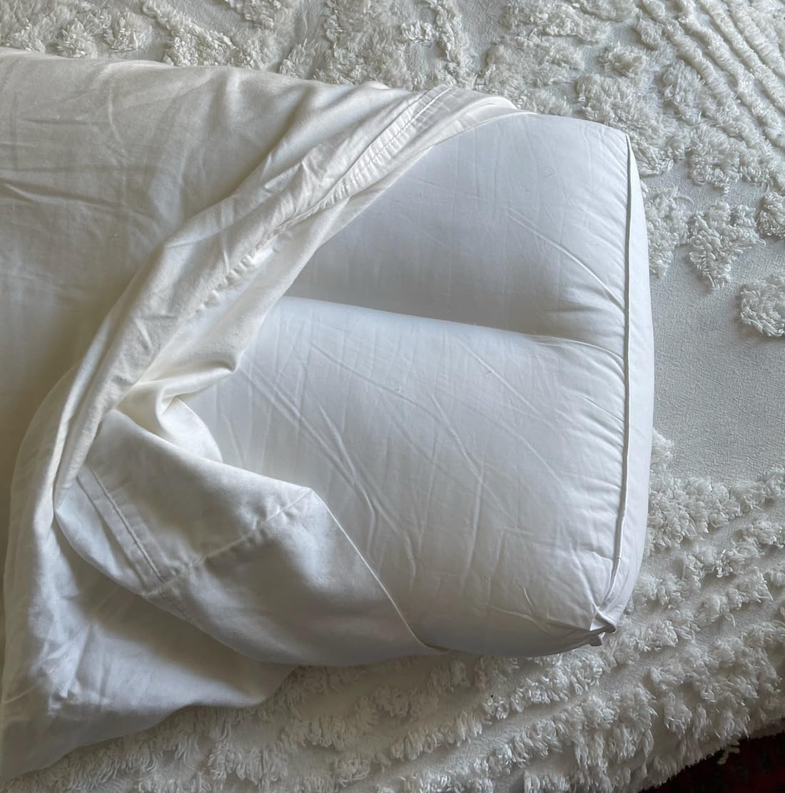 MINUPWELL Knee Pillow for Side Sleepers - Between Leg & Under Knee Pillow for Back Sleepers - 100% Cotton Fabric customer photo 2