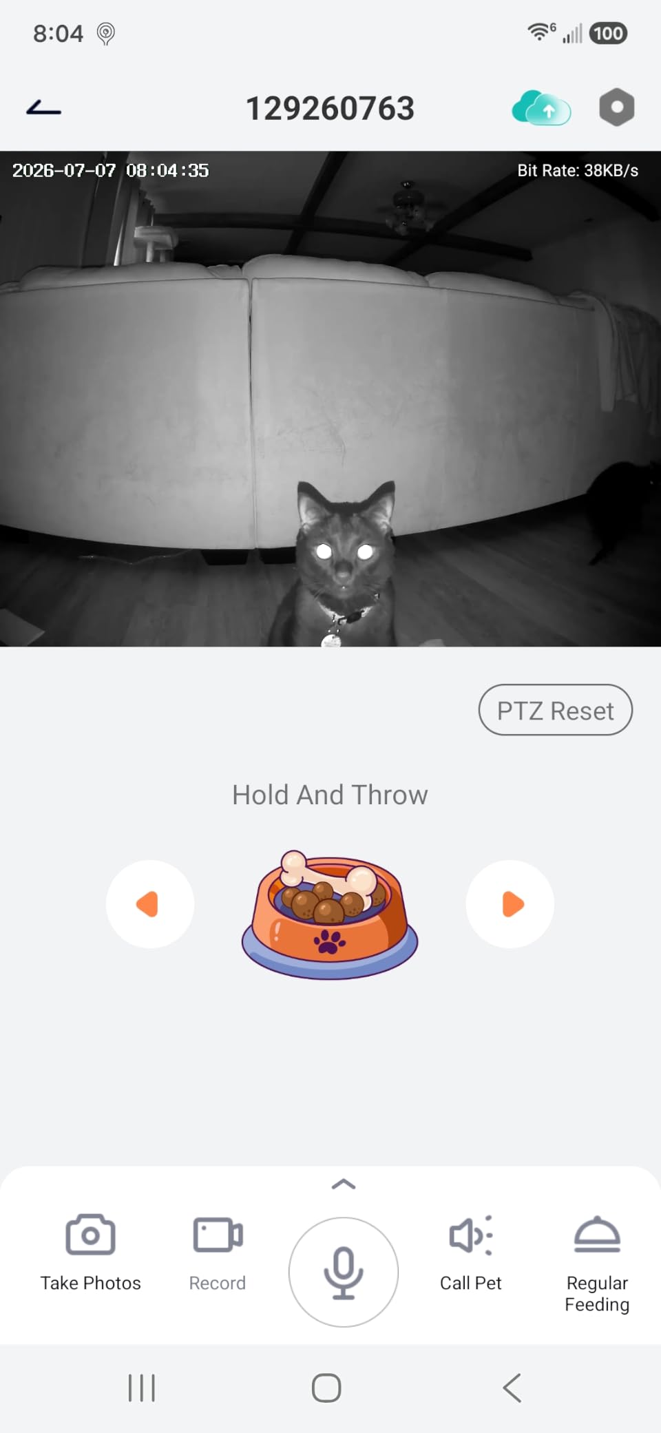 TKENPRO 2K Pet Camera Treat Dispenser, 360°View Dog Camera with Phone App, 5G&2.4G WiFi 2-Way Talk Pet Cam Indoor for Cats Remote Treat Tossing, Motion Alerts, Auto Tracking customer photo 1