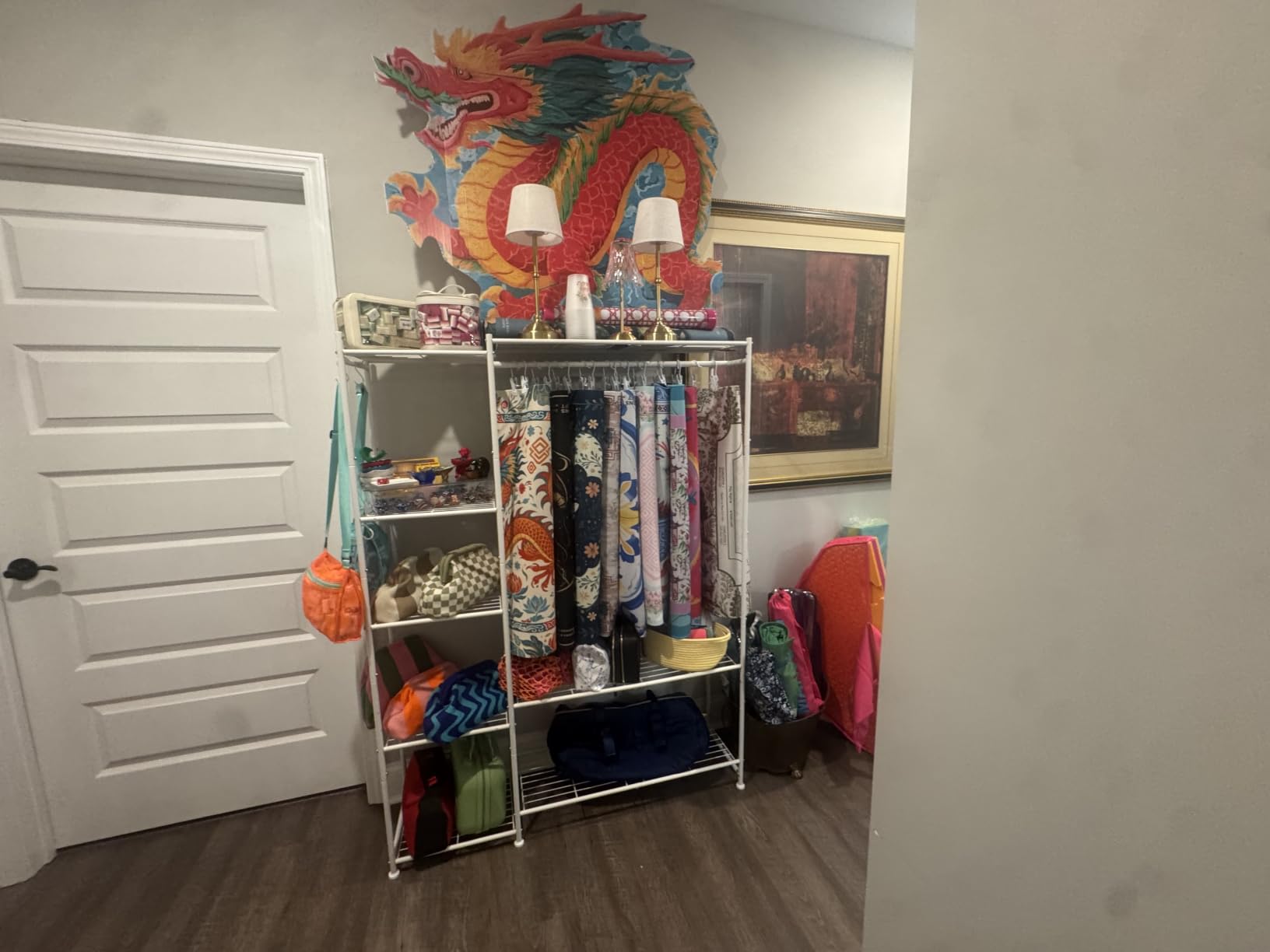 HOMIDEC Wardrobe Closet,Portable Clothes Rack with 4 Tiers Shelves customer photo 1
