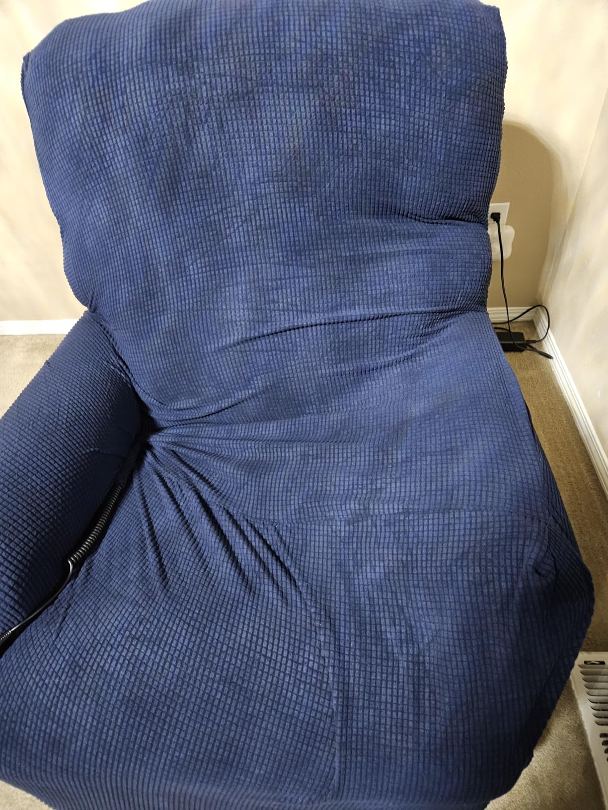 H.VERSAILTEX Stretch Couch Cover Recliner Cover Electric Power Lift Recliner Chair Cover Fitted Standard Large Power Lift Recliner with Side Pocket, Soft Thick Jacquard(Single Seat, Grey) customer photo 1