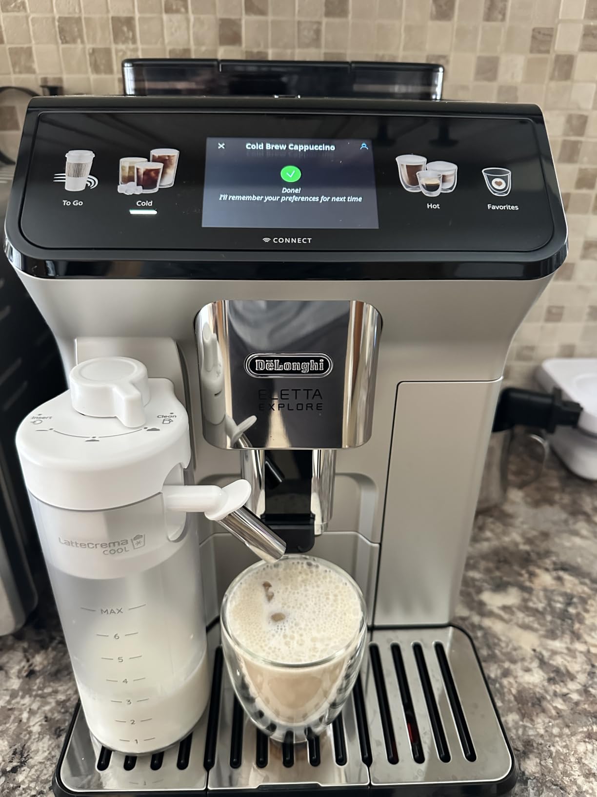 De'Longhi Eletta Explore Espresso Machine with Coffee Grinder, Milk Frother customer photo 1