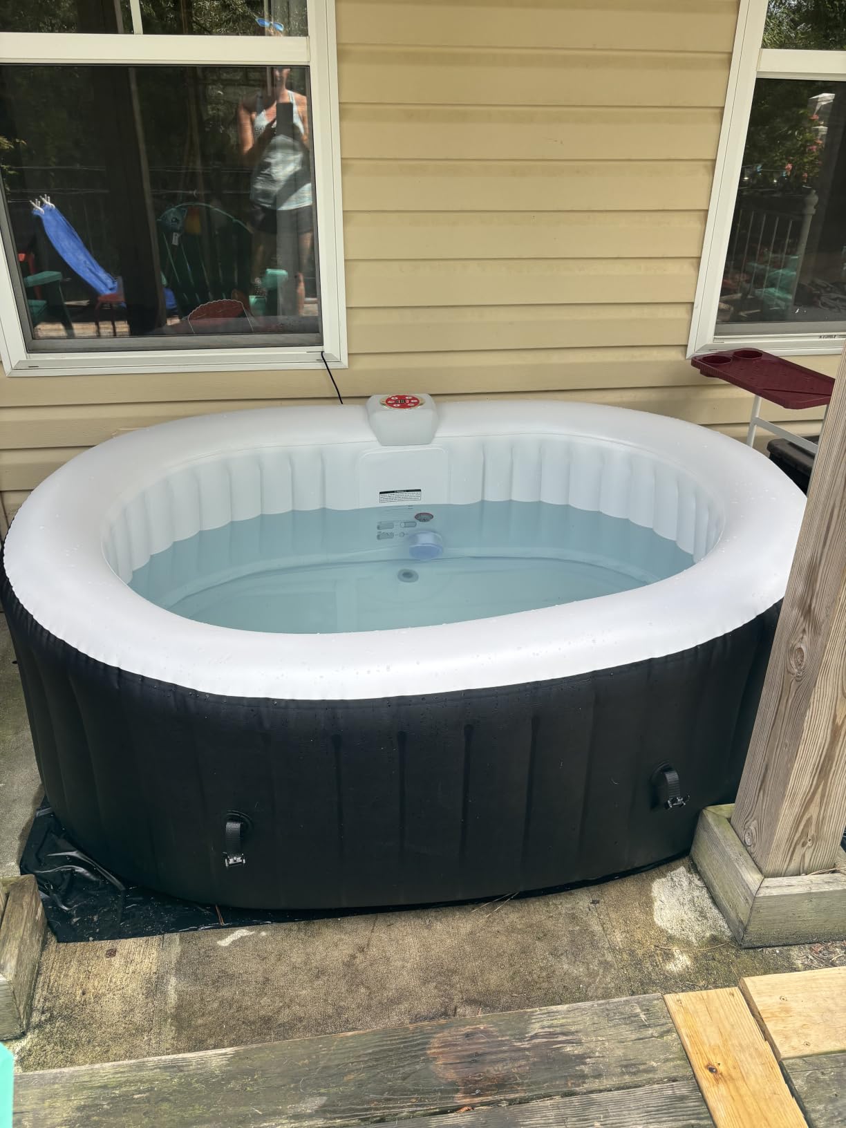 2-Person Inflatable Oval Hot Tub with 90 Bubble Jets, Black customer photo 1