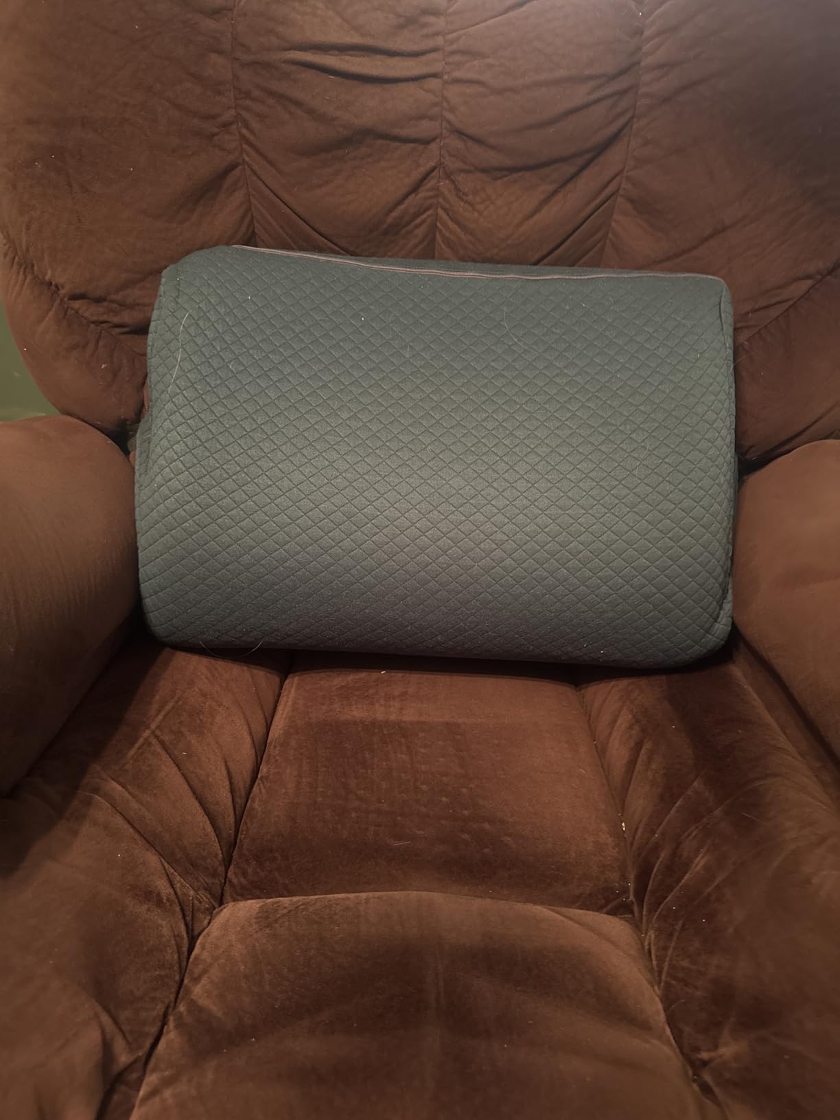 HOMBYS Lumbar Support Pillow for Recliner Chair, Memory Foam Back Support Cushion for Elderly, Extra Large Lumbar Support Pillow, Thick Backrest for Home Reading (Grey, 20x13.5x5) customer photo 1