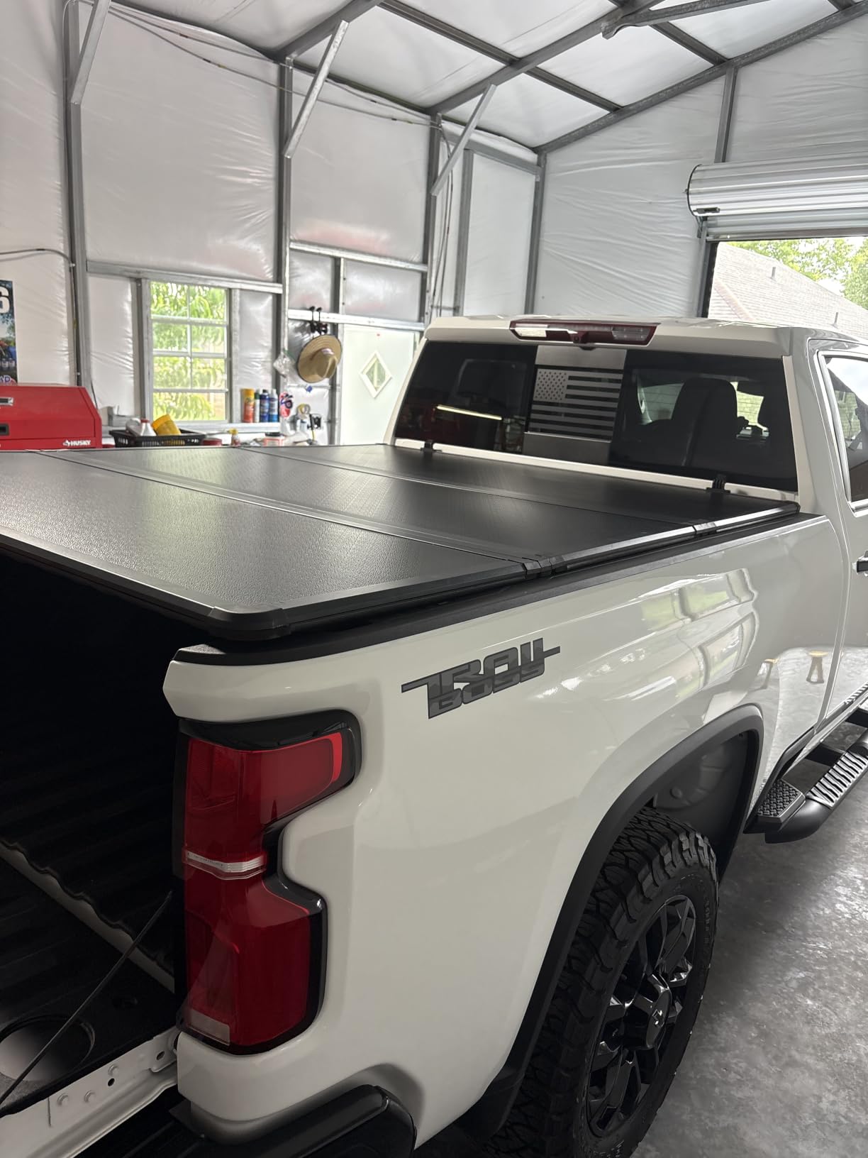 Hard Folding Truck Bed Tonneau Cover Compatiable with Chevy Silverado & GMC Sierra 1500(2007-2026) 5.8 FT Short Box(NO CarbonPro Bed), Tri Fold Style customer photo 2