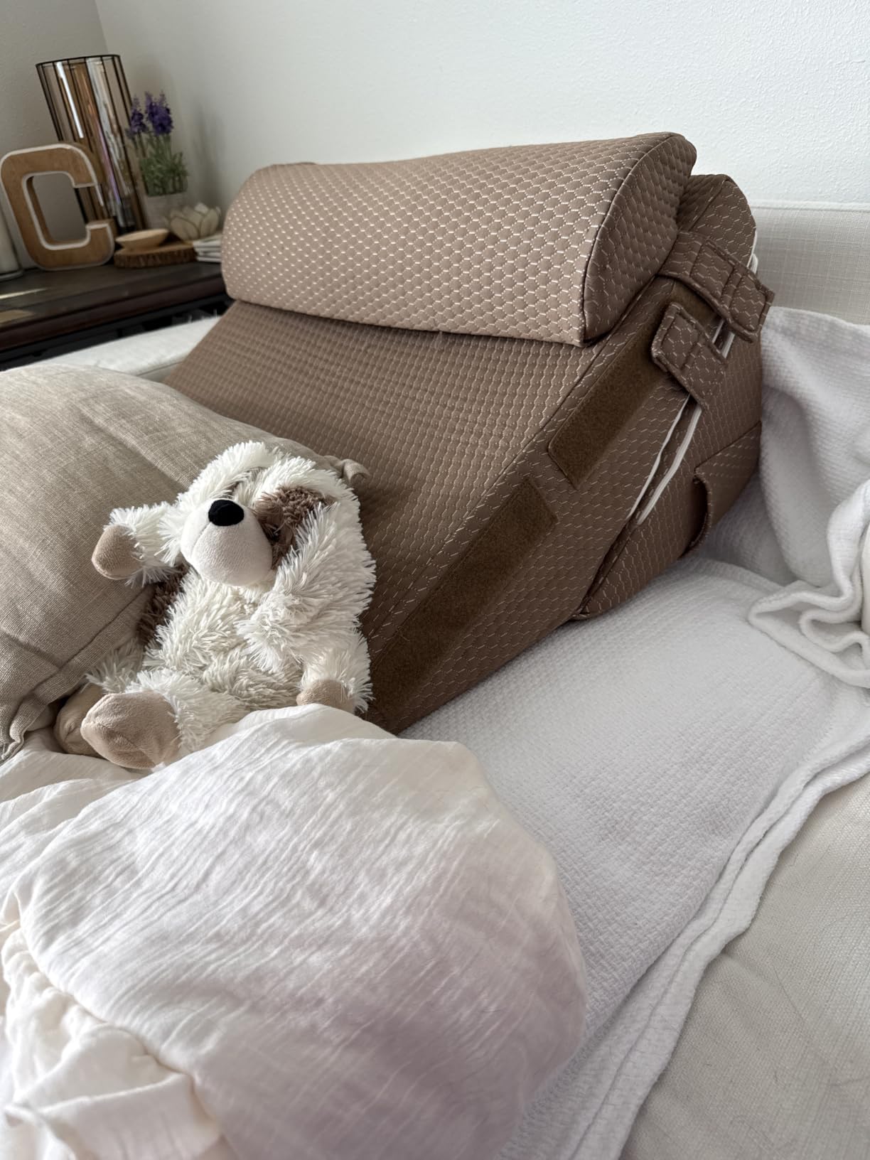 Bedluxe Wedge Pillow Set for After Surgery, Orthopedic Bed Wedge White/Grey | Adjustable 9&12 Inch, Bed Wedge Pillow For Headboard, Acid Reflux&Back Pain Relief, Sleeping&Sitting Up, Neck&Lumber Support customer photo 1