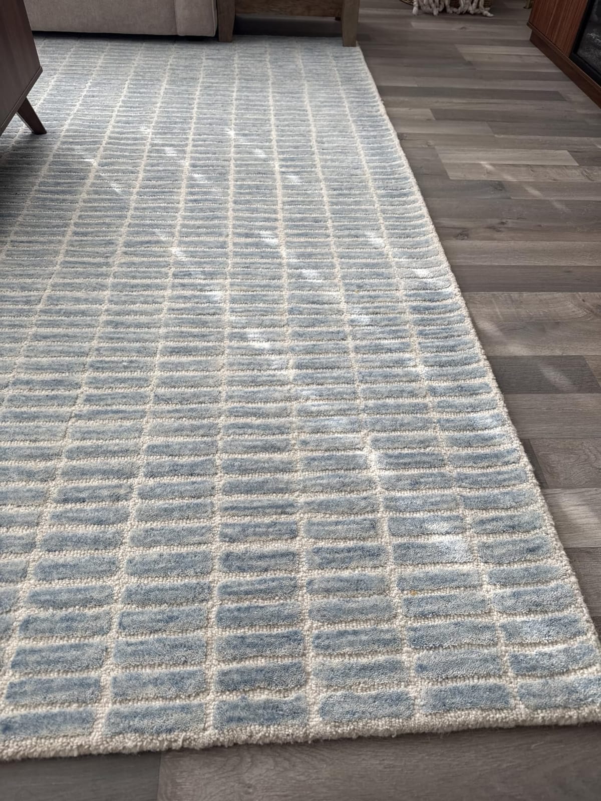 Hand-Tufted 100% Wool Area Rug - Unique Modern Geometric Grid Pattern, Soft Plush Textured Carpet for Living Room, Bedroom, Dining Room & Entryway (Grey, Beige, 6' x 9') customer photo 2