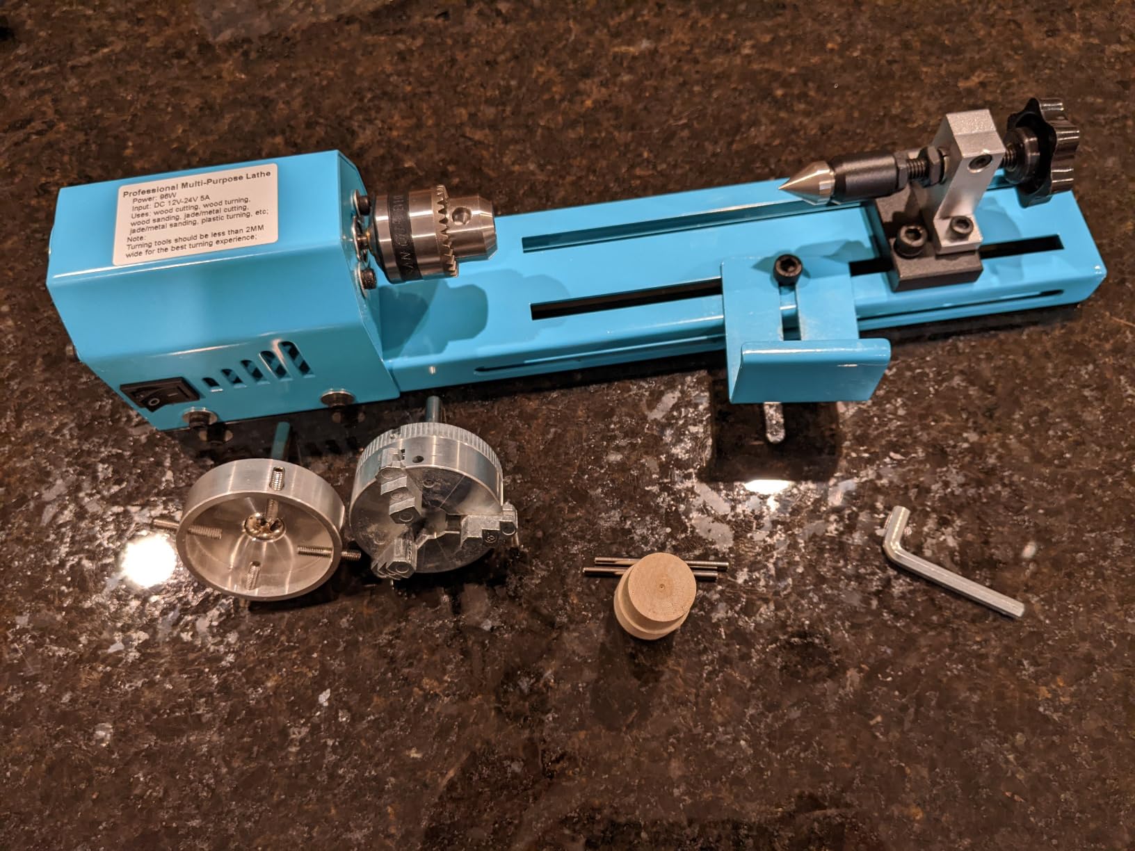 Mini Wood Lathe Machine Multi-Purpose Upgraded And Lengthened Processing Diameter 11inch Support Turning Cutting Sanding Polishing Wood, Professional Customized Tool Accessories customer photo 1