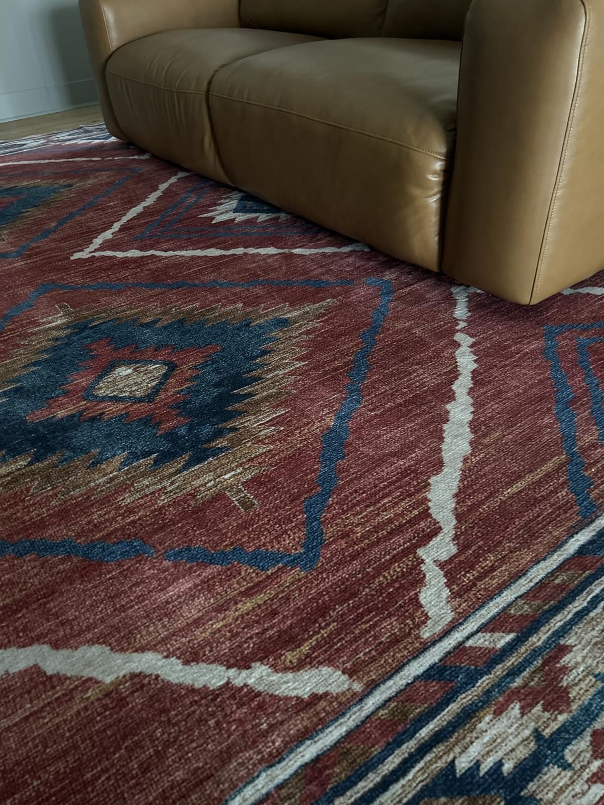 BESTSWEETIE Area Rug 8x10 Machine Washable Non-Slip Low Pile Tribal Western Rug for Living Room Bedroom Entryway - Red/Orange customer photo 1