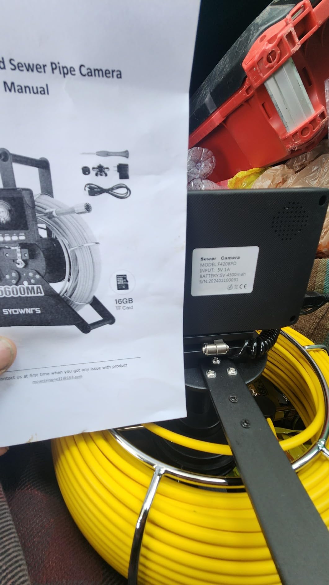 Sewer Camera 100ft/30m,Drain Camera with 12pcs Light, 4.3