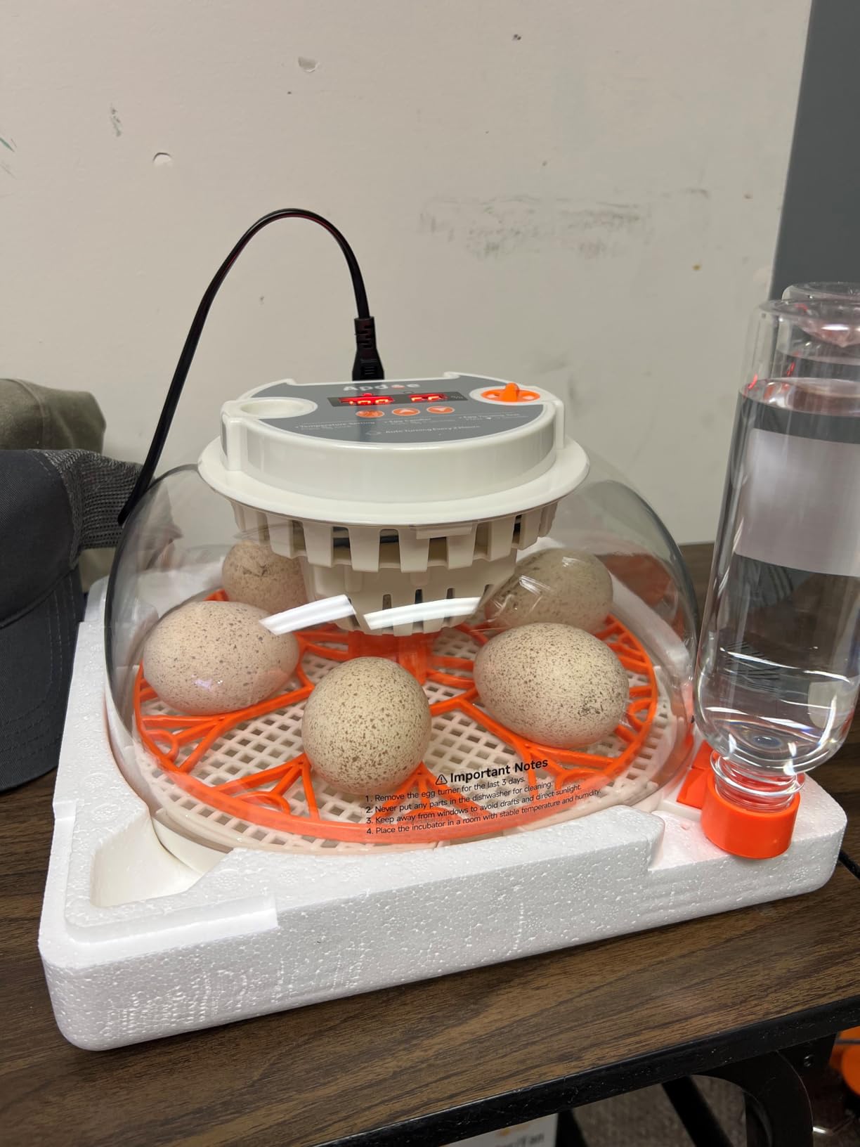 APDOE Egg Incubators for Hatching Eggs, Temperature and Humidity Control, Automatic Egg Turning, Egg Candler, External Water Bottle, Air Vent, for Chicken, Duck & Quail Eggs, 12 Eggs customer photo 1