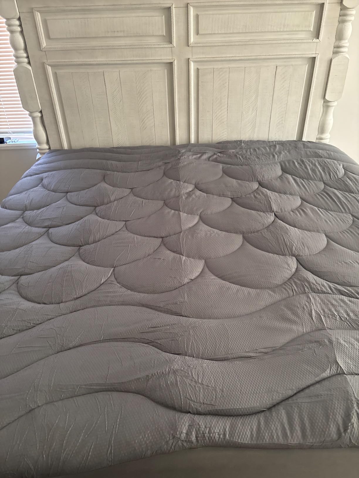 ELVEN HOME King Mattress Pad for Back & Hip Pain Relief, Pillow Top Cooling Bed Topper Quilted Fitted, Hotel Quality Deep Pocket Soft King Mattress Protector Cover Washable (78x80 inch, Grey) customer photo 2