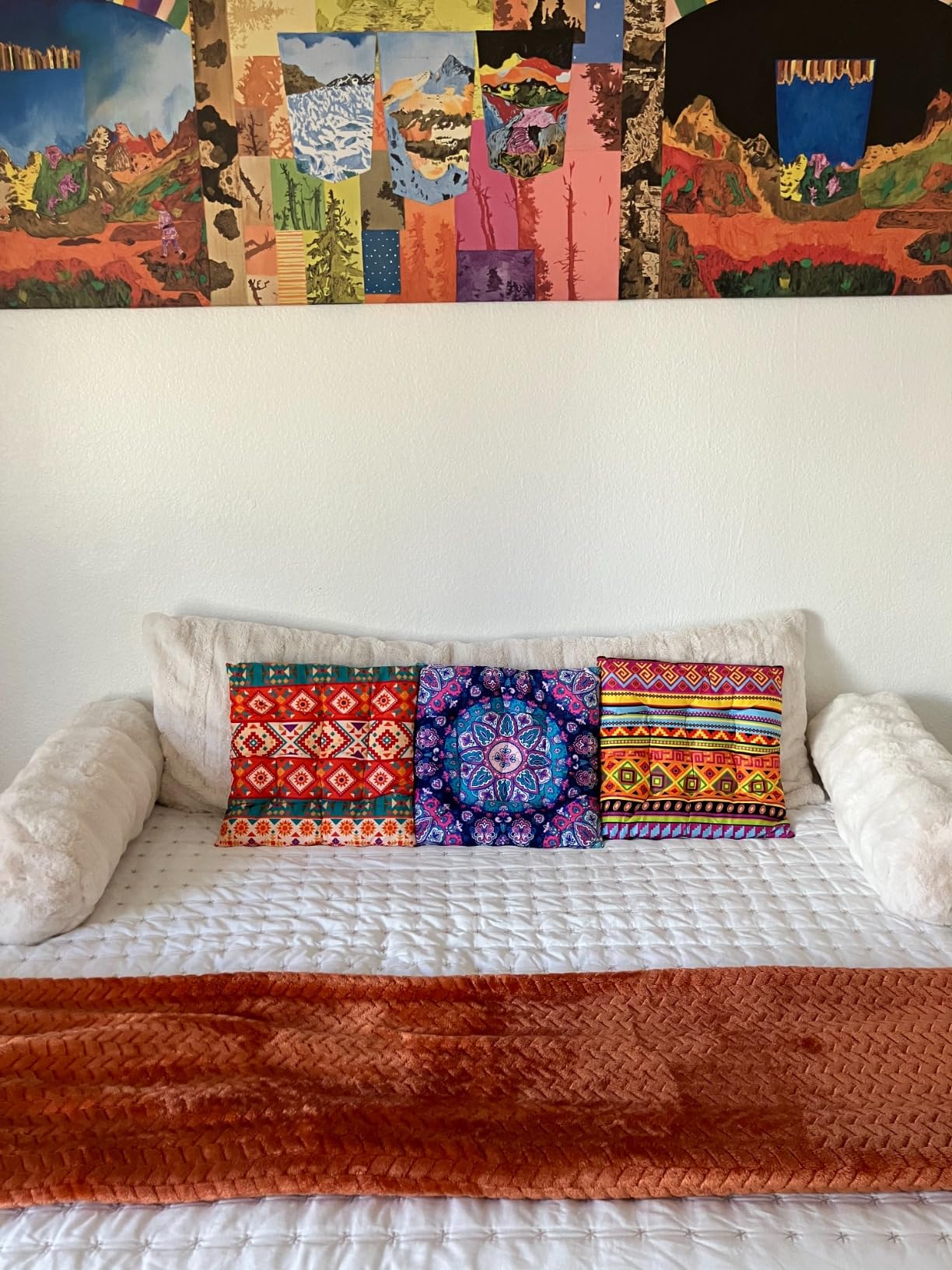 Menkxi 6 Pcs Bohemian Floor Pillows 15 Inch, Classic customer photo 1