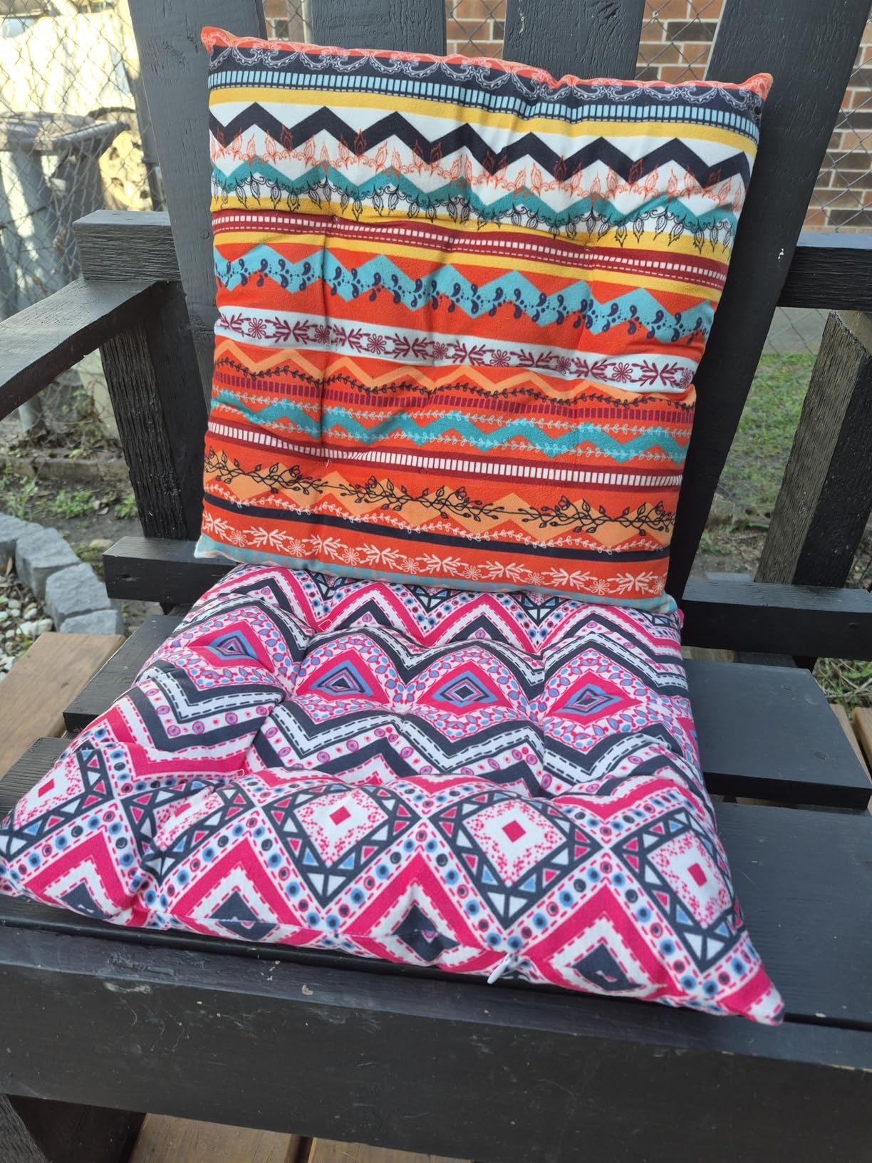 Menkxi 6 Pcs Bohemian Floor Pillows 15 Inch, Classic customer photo 2