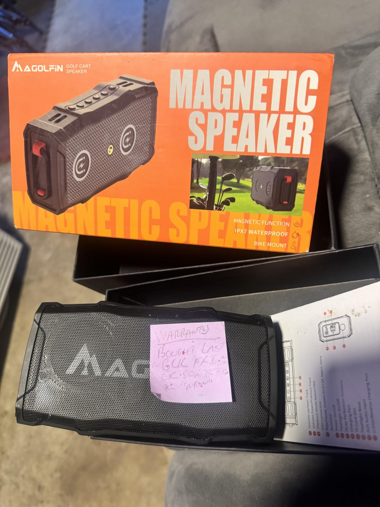 Golf Cart Speaker, 36H Playtime, 30W Stereo Sound IPX7 Magnetic Bluetooth Speaker with Bicycle Mount, Hook & Light Design, Golf Cart Accessories customer photo 2