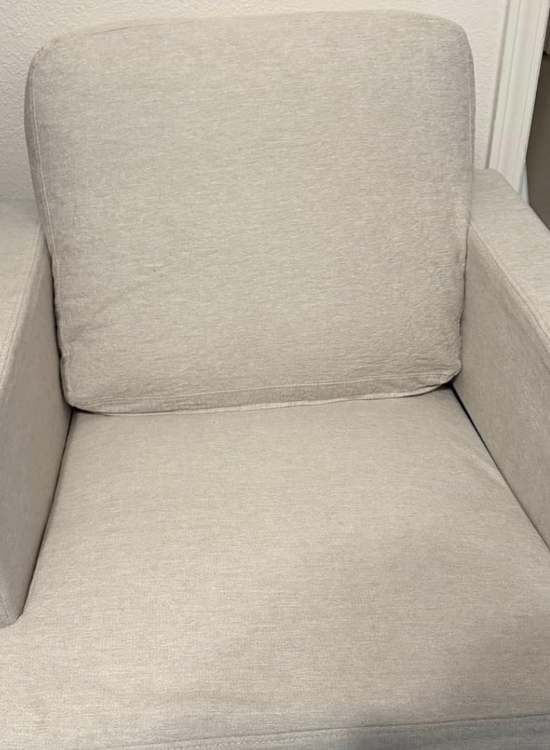 Weture Mid-Century Accent Chair, Dark Grey Armchair Living Room Chairs | Comfy Upholstered Reading Accent Chairs for Bedroom, Modern Single Sofa Chair with Wood Legs customer photo 1