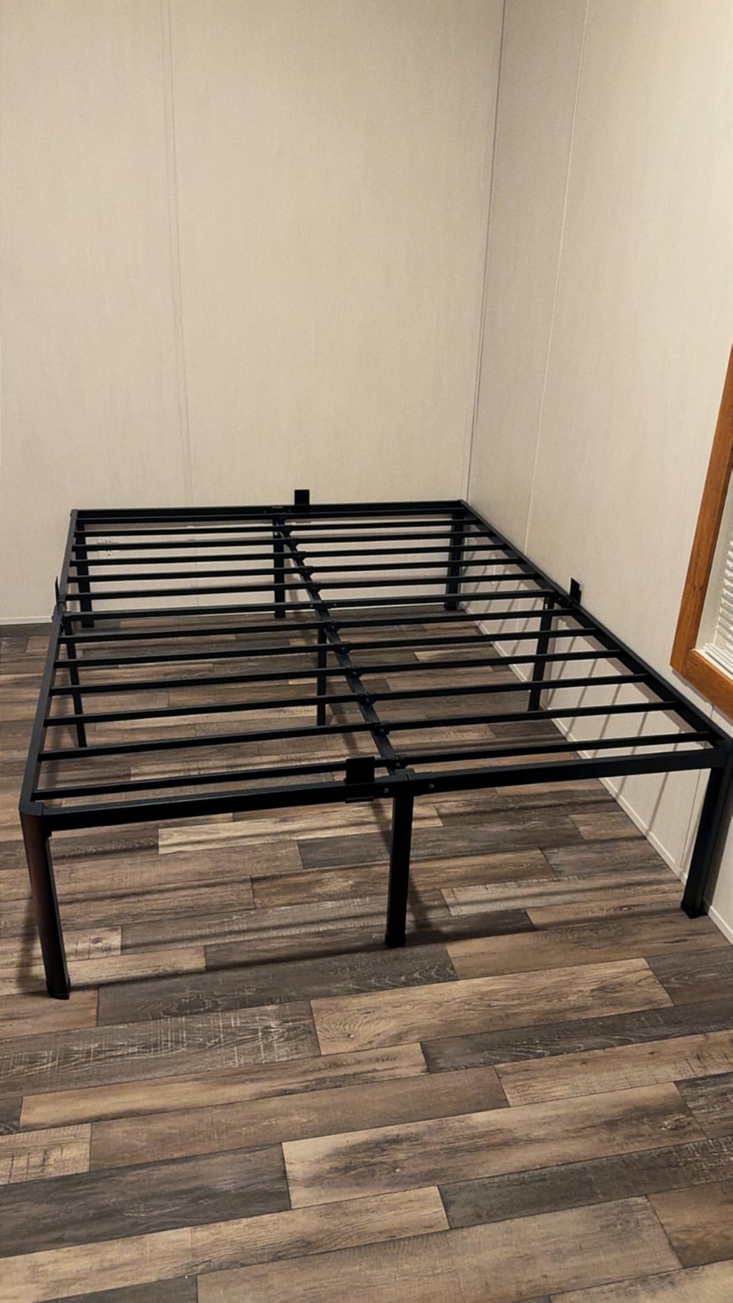 VIPSHOW 18 Inch Queen Bed Frame with Round Corners No Box Spring Needed | 3500lbs Heavy Duty, Under bed storage, 4 mattress stoppers, Headboard holes, Noise-free, Easy assembly & rubber covers customer photo 1