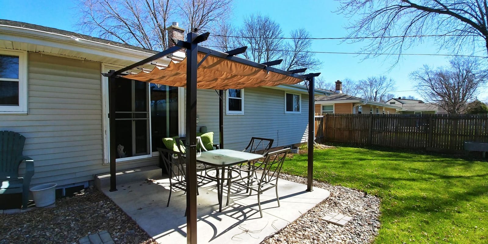 Outsunny 10' x 10' Aluminum Patio Pergola Retractable Canopy Dark Gray customer photo 1