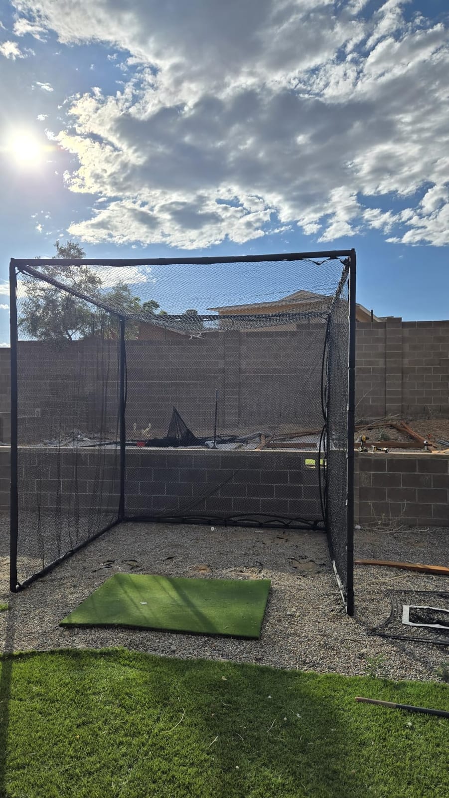 YUNIC Golf Driving Cage with Steel Frame, Golf Nets for Backyard Driving for Full Swing and Chipping Practice Indoor Outdoor customer photo 1