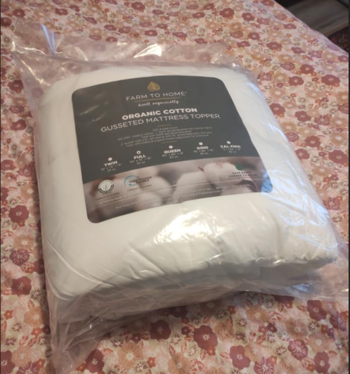 Farm to Home Organic Cotton Mattress Protector Queen Size - 2