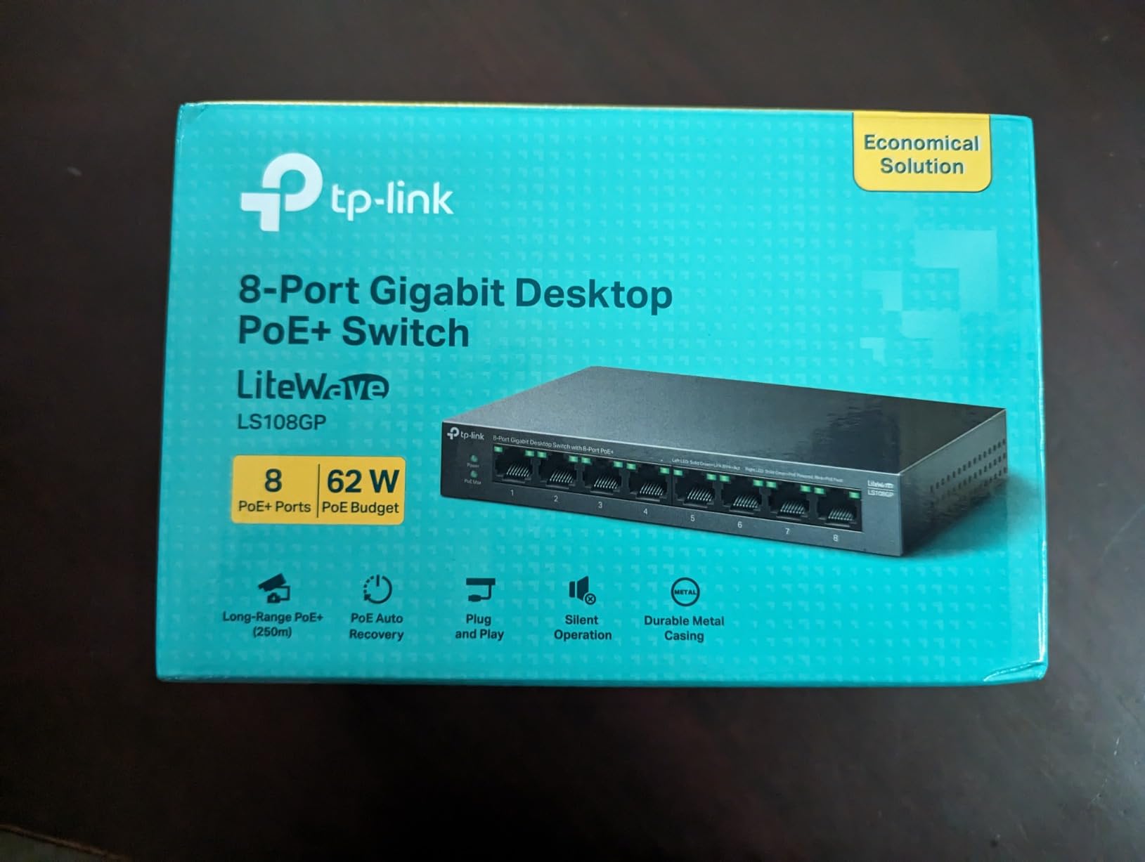 TP-Link LS108GP, 8 Port PoE Gigabit Ethernet Switch | 8 PoE+ Port 62W, Plug & Play, Extend Mode, PoE Auto Recovery, Desktop/Wall Mount, Silent Operation customer photo 1