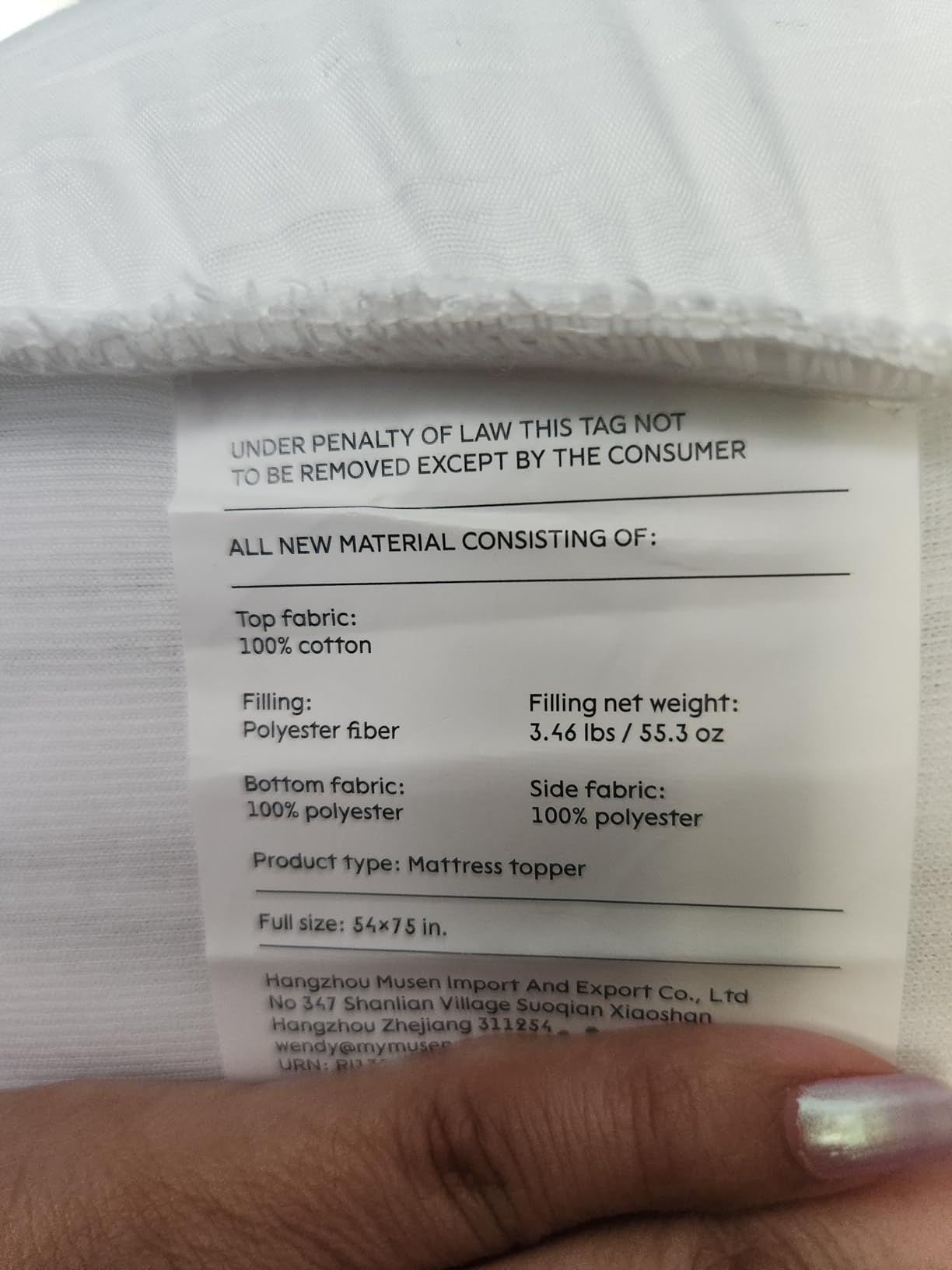 Niagara Sleep Solution 100% Cotton Top Cooling Mattress Topper - Queen Size | Cloud-Like Mattress Pad, Breathable, 20