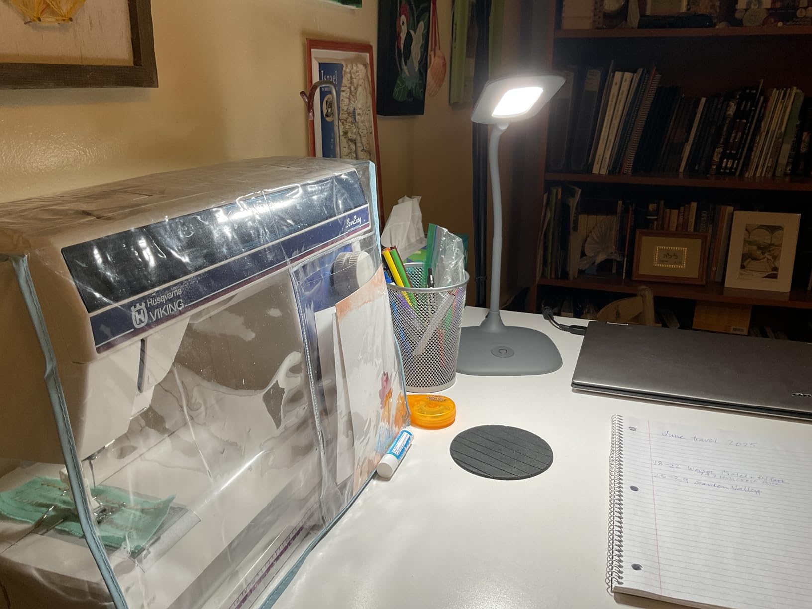OttLite ClearSun LED Soft Touch Desk Lamp, 3 Brightness, White | Reduces Eyestrain | CRI 95 for Color Accuracy | Flexible 13.5-Inch Rubberized Neck customer photo 1