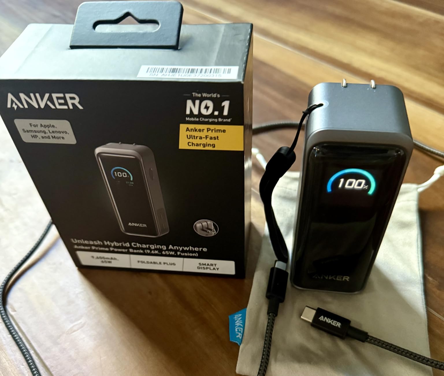 Anker Prime Power Bank, 9,600mAh 65W, Built-in AC Plug customer photo 1