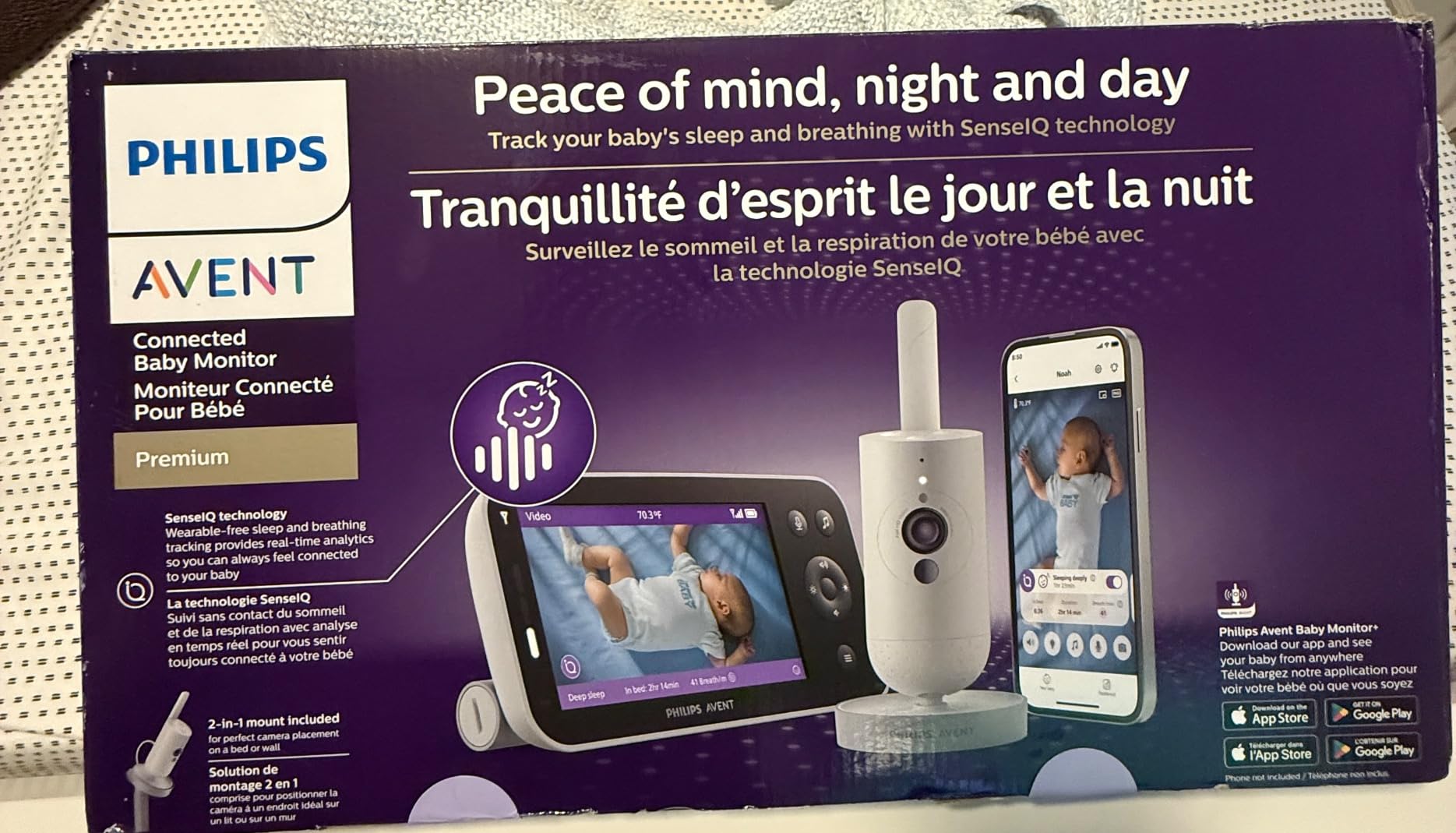 Philips Avent Premium Connected Baby Monitor, 1080p Camera, 5