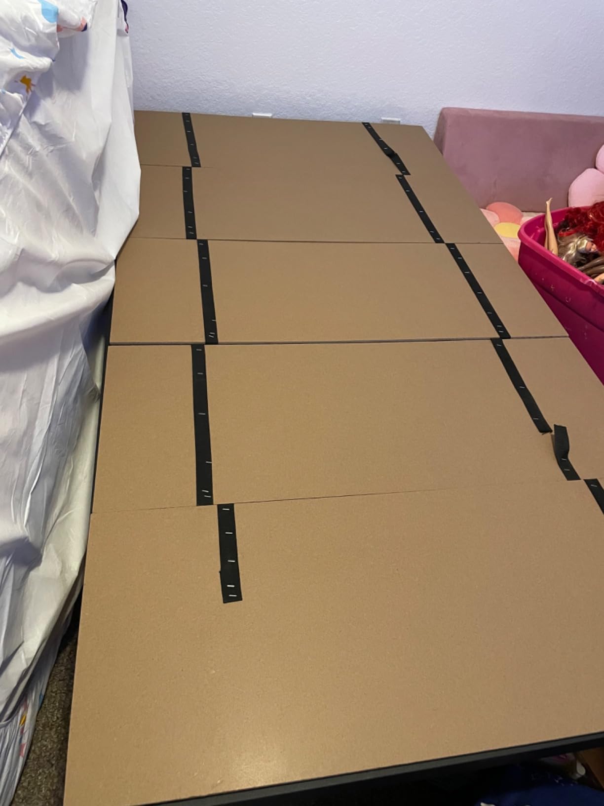 Heavy Duty Thick Folding Box Spring, Mattress Supporting Wood Floor, Foldable Box Spring, Bed Support Slats, 38