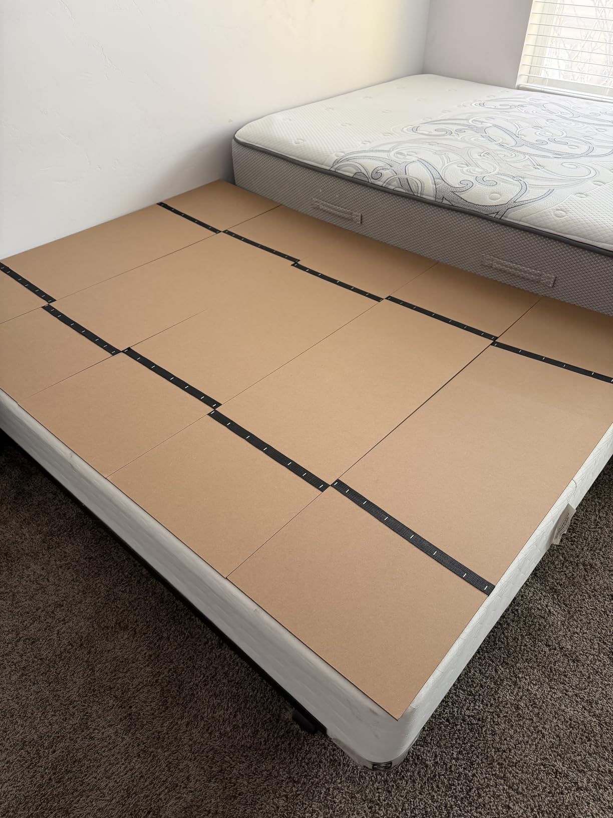 Heavy Duty Thick Folding Box Spring, Mattress Supporting Wood Floor, Foldable Box Spring, Bed Support Slats, 38