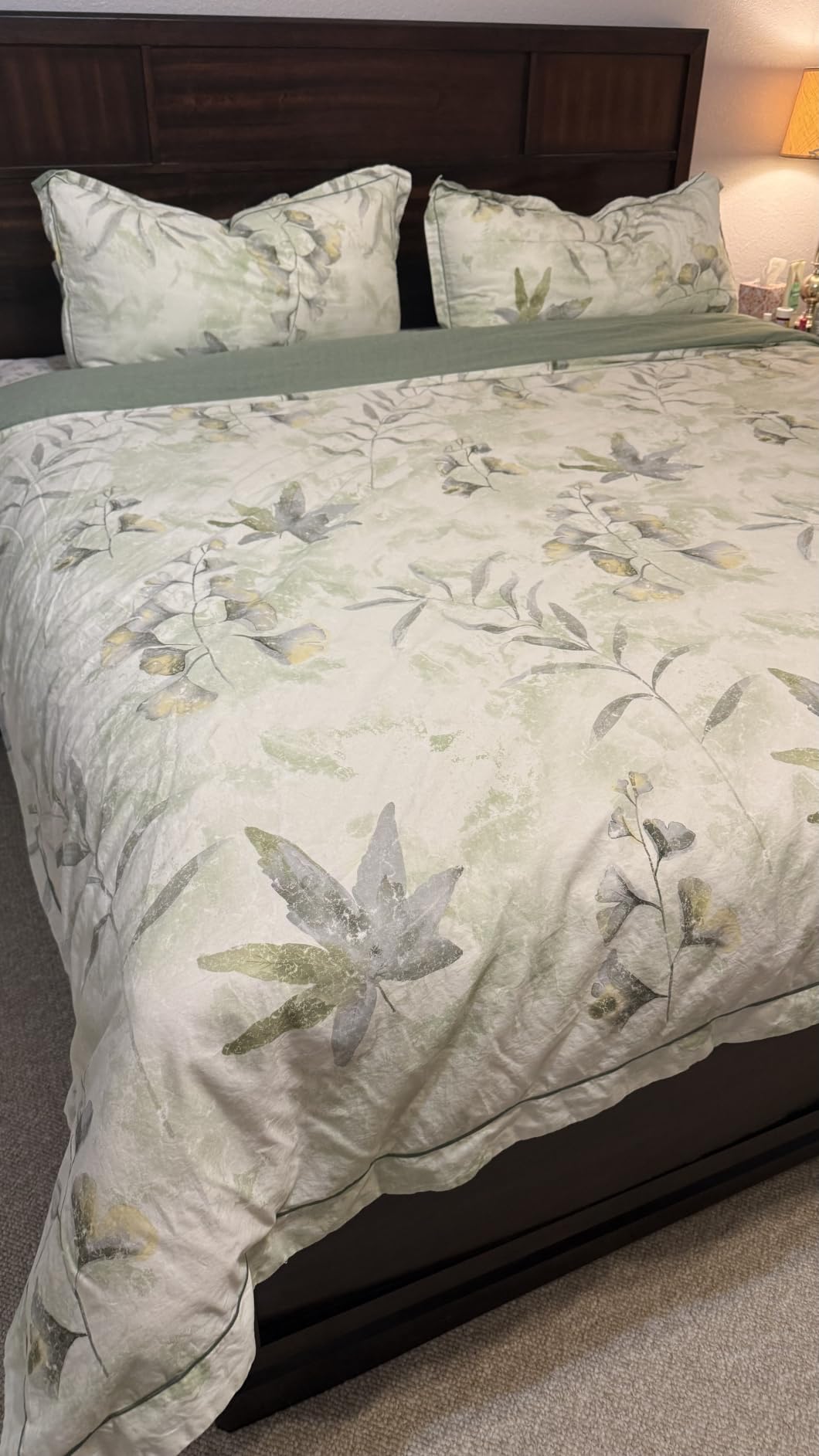 OAITE Queen Duvet Cover Set 3pcs 100% Cotton Wildflower Botanical | Soft, Breathable, Long-lasting, Comfort, Hidden Zipper, 8 Corner Ties, Easy Care for All Season customer photo 2