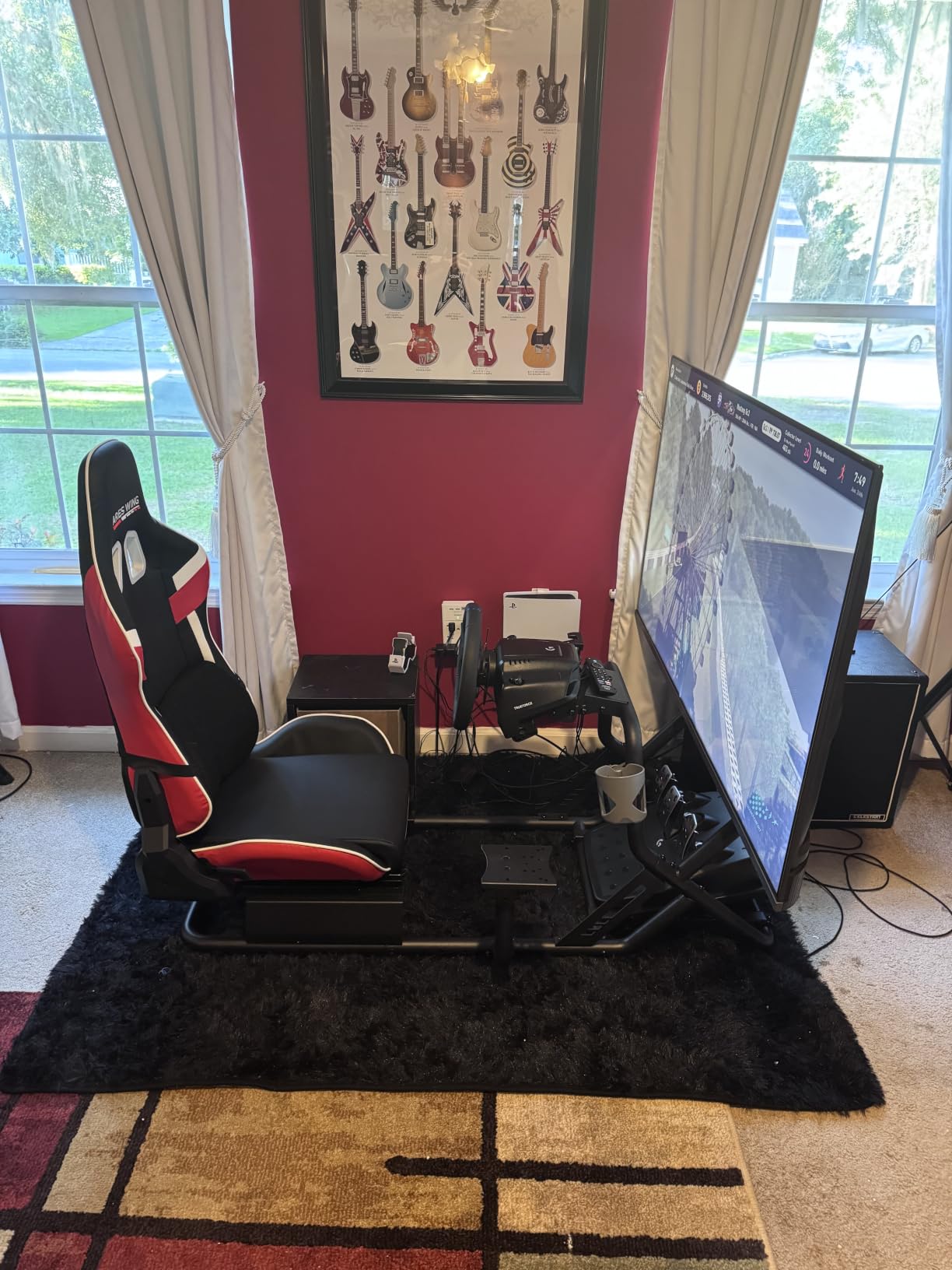 ARES WING Racing Simulator Cockpit with TV Mount, Sim Racing Wheel Stand customer photo 1