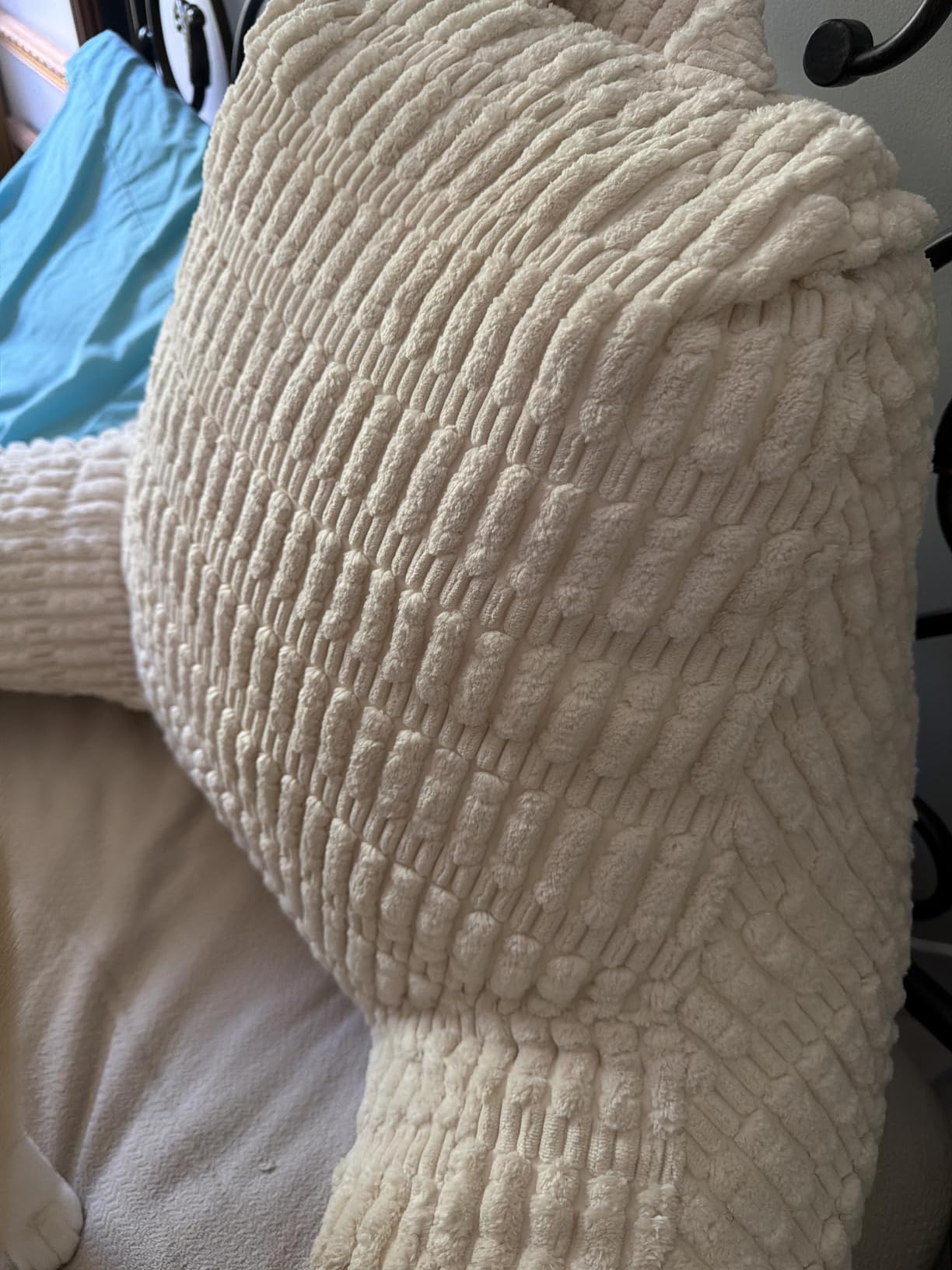 Blissful Diary Reading Pillow, Backrest Pillow with Shredded Memory Foam for Adult & Children, Designed for Bed and Couch Sitting Up, Includes Arms, Pockets and Washable Cover, Off White customer photo 1