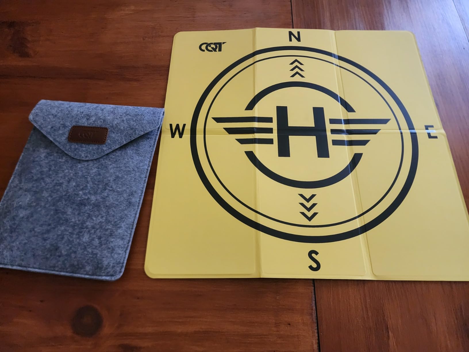 CQT Drone Landing Pad Universal Waterproof Weighted Portable Fast-Foldable Helipad Launch for DJI Avata 360 Mavic 3 4 Pro/Mini 2 SE/Air 2 2S/Mini 3 4 5 Pro/Mavic 2/Holy Stone/FPV/Avata 2/RC Quadcopters Accessories (55CM Yellow+Dark Gray) customer photo 1