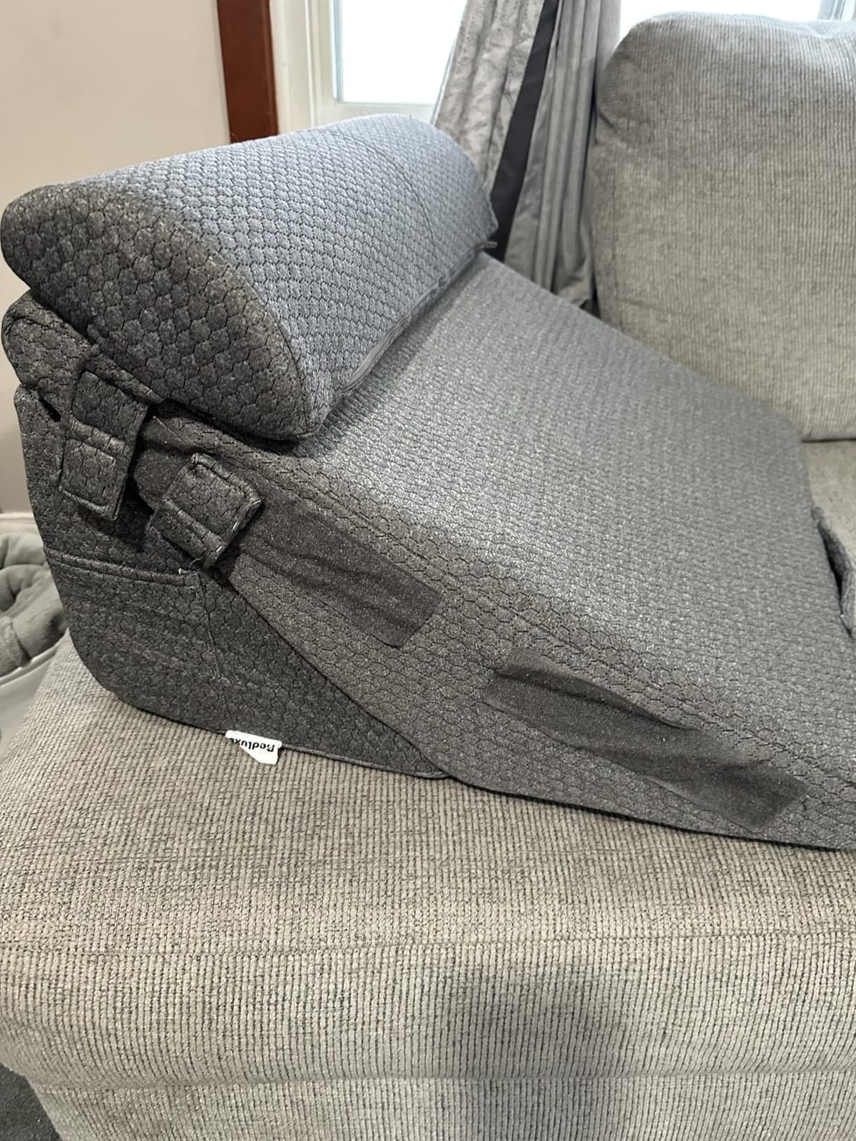 Bedluxe Wedge Pillow Set for After Surgery, Orthopedic Bed Wedge, Grey | Adjustable 9&12 Inch, Bed Wedge Pillow For Headboard, Acid Reflux & Back Pain Relief, Sleeping & Sitting Up, Neck & Lumber Support customer photo 2