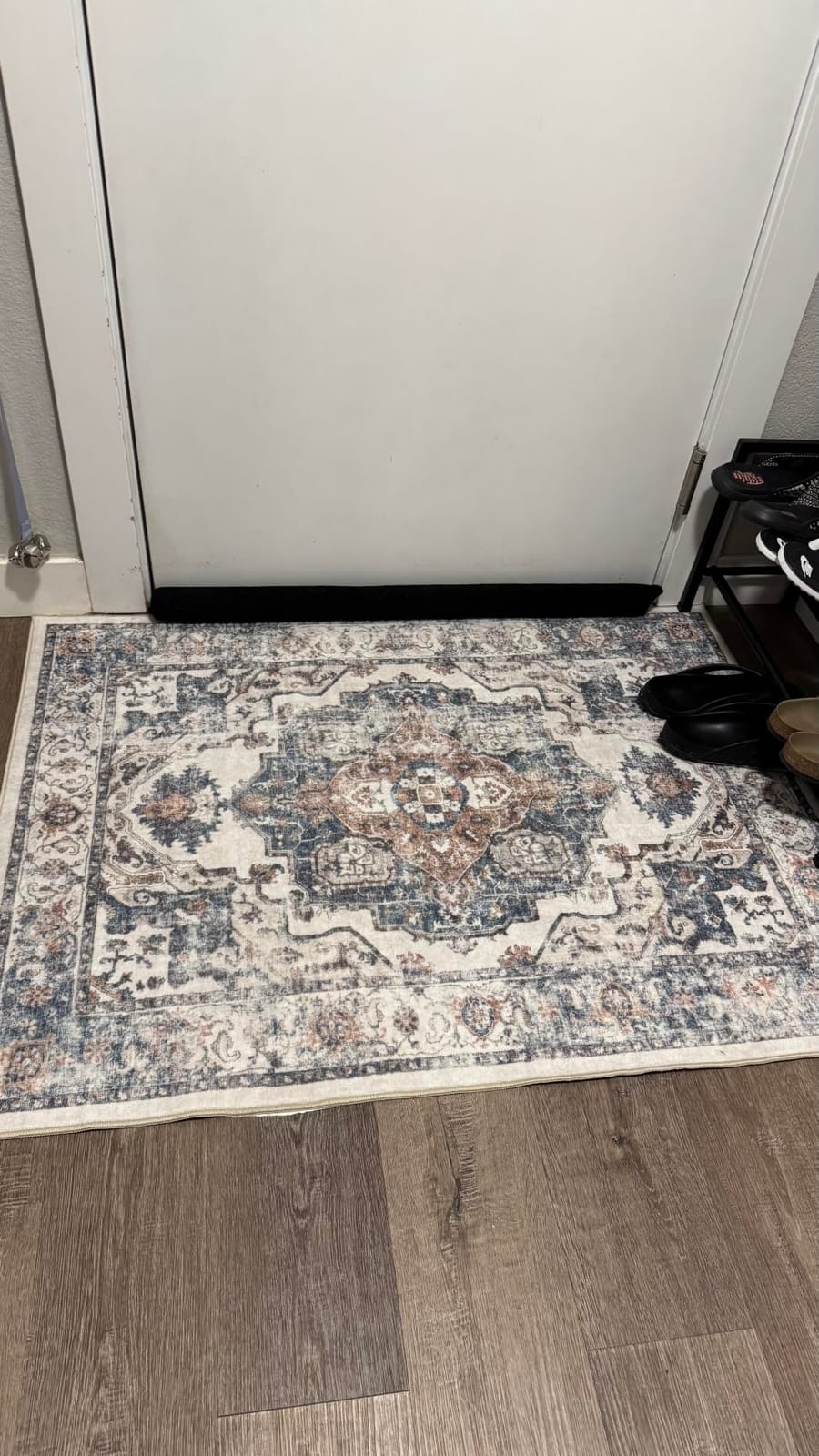 2x6 Hallway Washable Runner Rug : Vintage Soft Kitchen Laundry Runner with Non Slip Backing Farmhouse Entryway Living Room Floor Mat Stain Resistant Carpet for Bedroom Bathroom Distressed Beside Rug customer photo 1