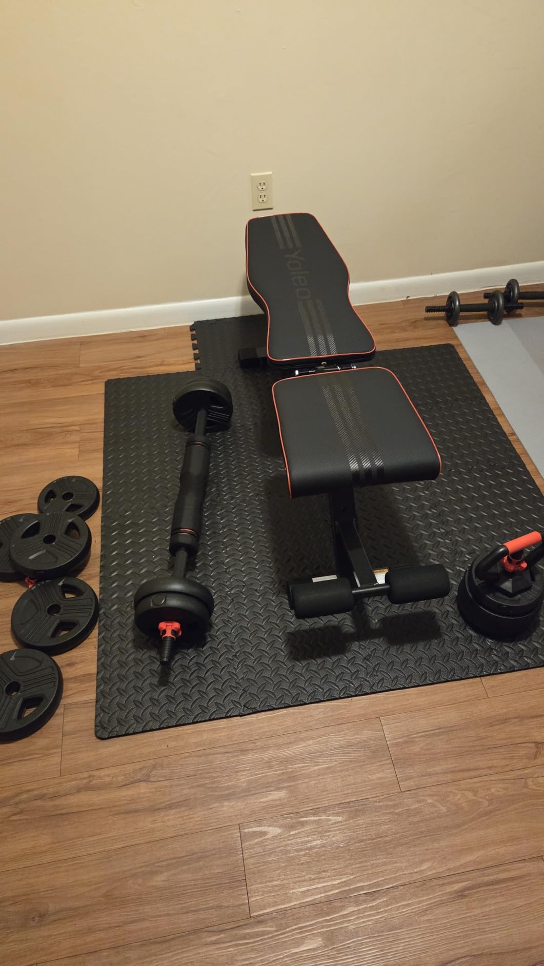 Adjustable dumbbell set,20/35/45/55/70/90lbs Free Weights set with upgraded nut, 5 in 1 Weight Set Used as Kettlebells, Barbell, Push up Stand, Fitness Exercise for Home Gym Suitable Men/Women customer photo 1