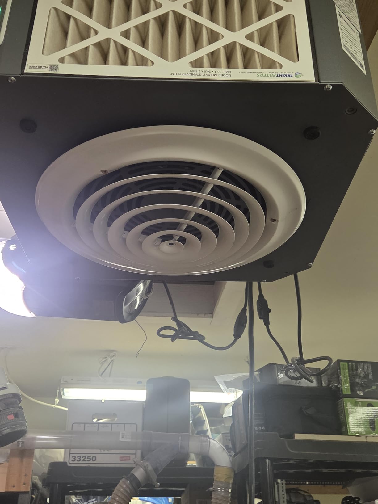 Abestorm 360 Degree Intake Air Filtration System for Woodworking, Built-in Ionizer, 1350CFM Hanging Air Filter, Shop Dust Collector, Garage WorkShop, MERV-11 filter, DecDust 1350IG customer photo 2