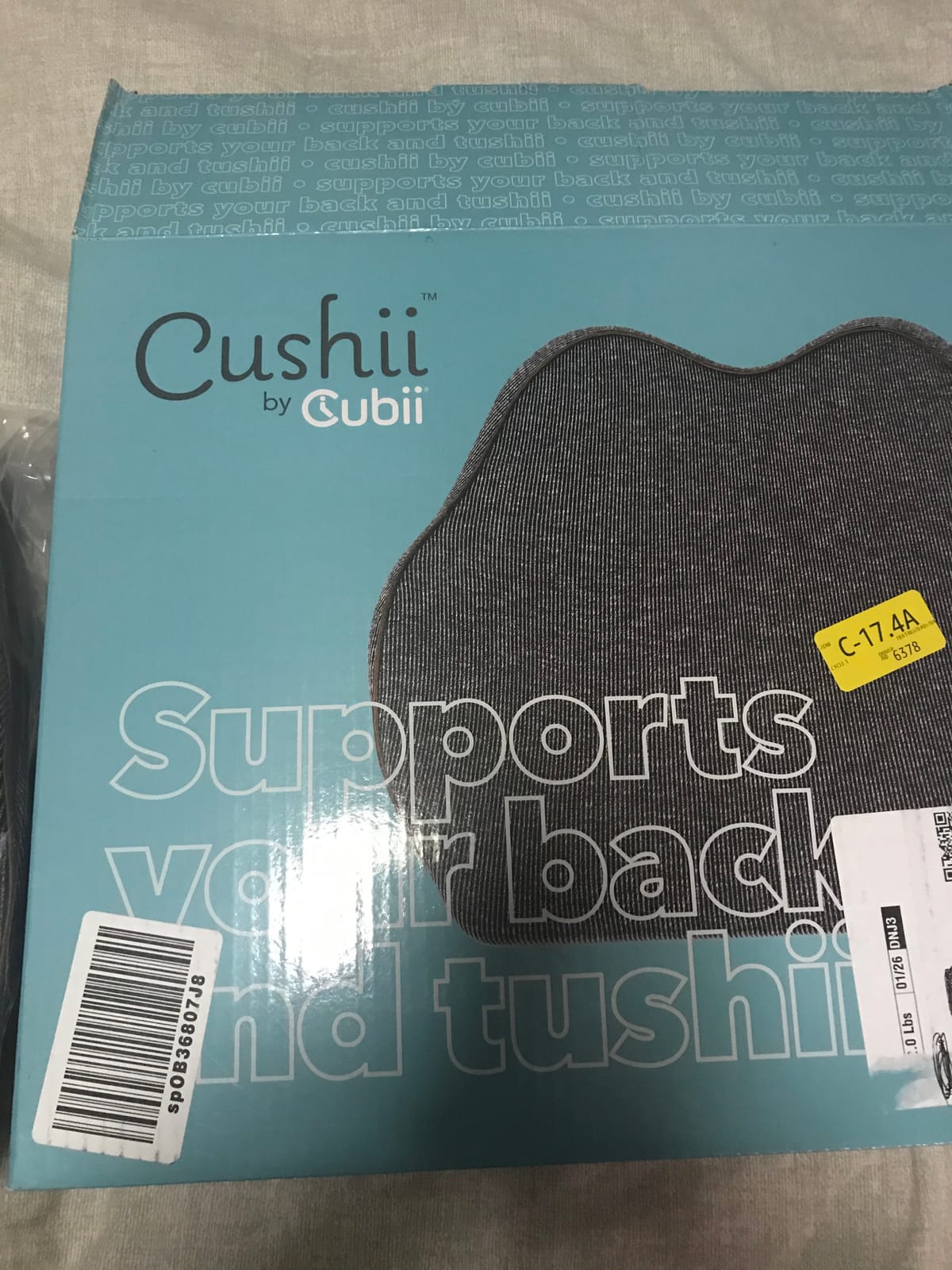 Cubii Cushii V2 Back Support Cushion, Lumbar Pillow, Office Chair, Black customer photo 1