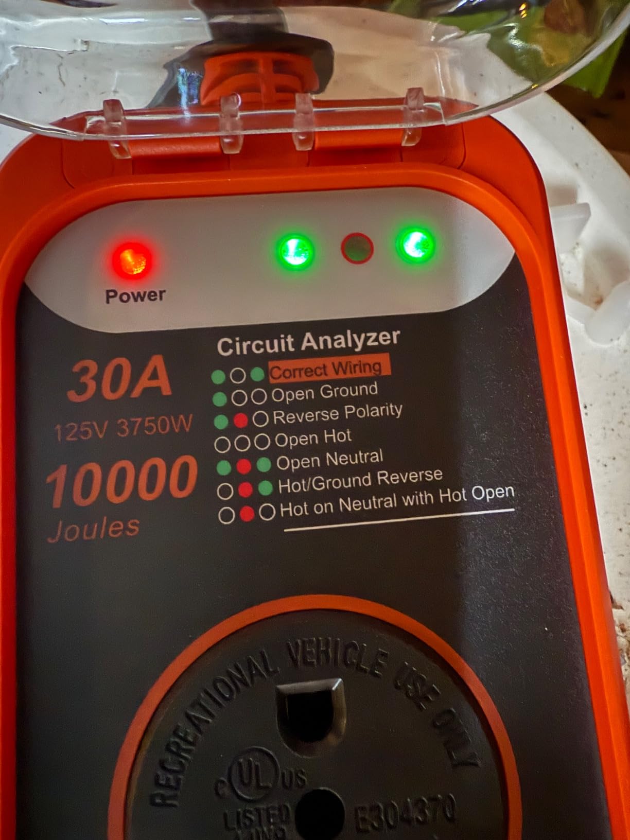 RV Surge Protector 30 Amp, 10000 Joules Circuit Analyzer for Camper | RV Adapter Plug with Waterproof Cover for Travel Trailers customer photo 1