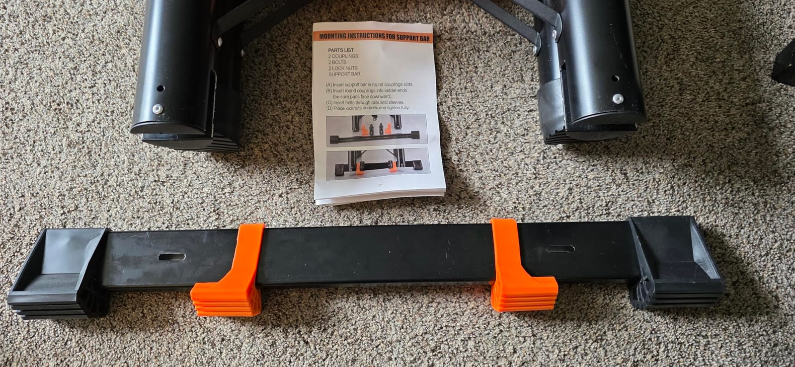 SINMEIRUN Telescoping Ladder, 14.5 FT, 330 lbs Capacity; Orange customer photo 2