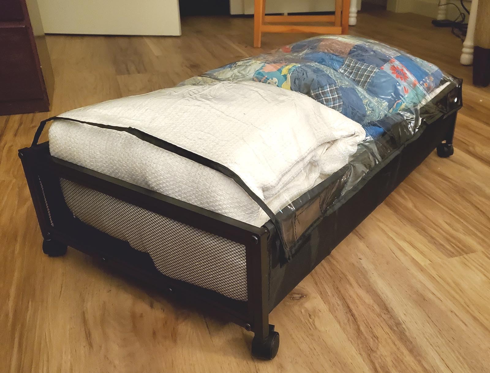 Under Bed Storage with Wheels, Underbed Shoe Storage Containers, Under the Bed Storage Drawers with Lid, Wooden Rolling Blankets Clothes Storage Metal Drawer for Bedroom Dorms Room (Walnut 2pack) customer photo 1