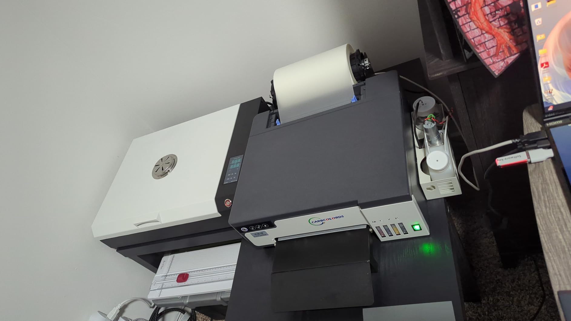 A4 DTF Printer with Oven Starter Bundle, White Ink Mixing System, Roll Feeder, Ink, Film and Powder for T-Shirt Printing customer photo 1